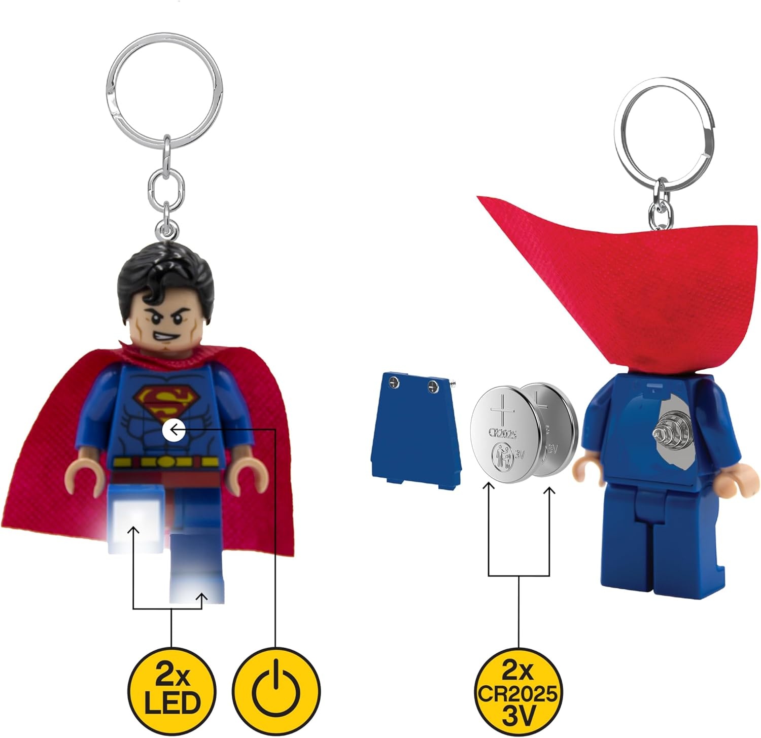 image:imageLEGO DC Super Heroes Large 3 Inch Tall Figure Keychain Light Superman KE39H