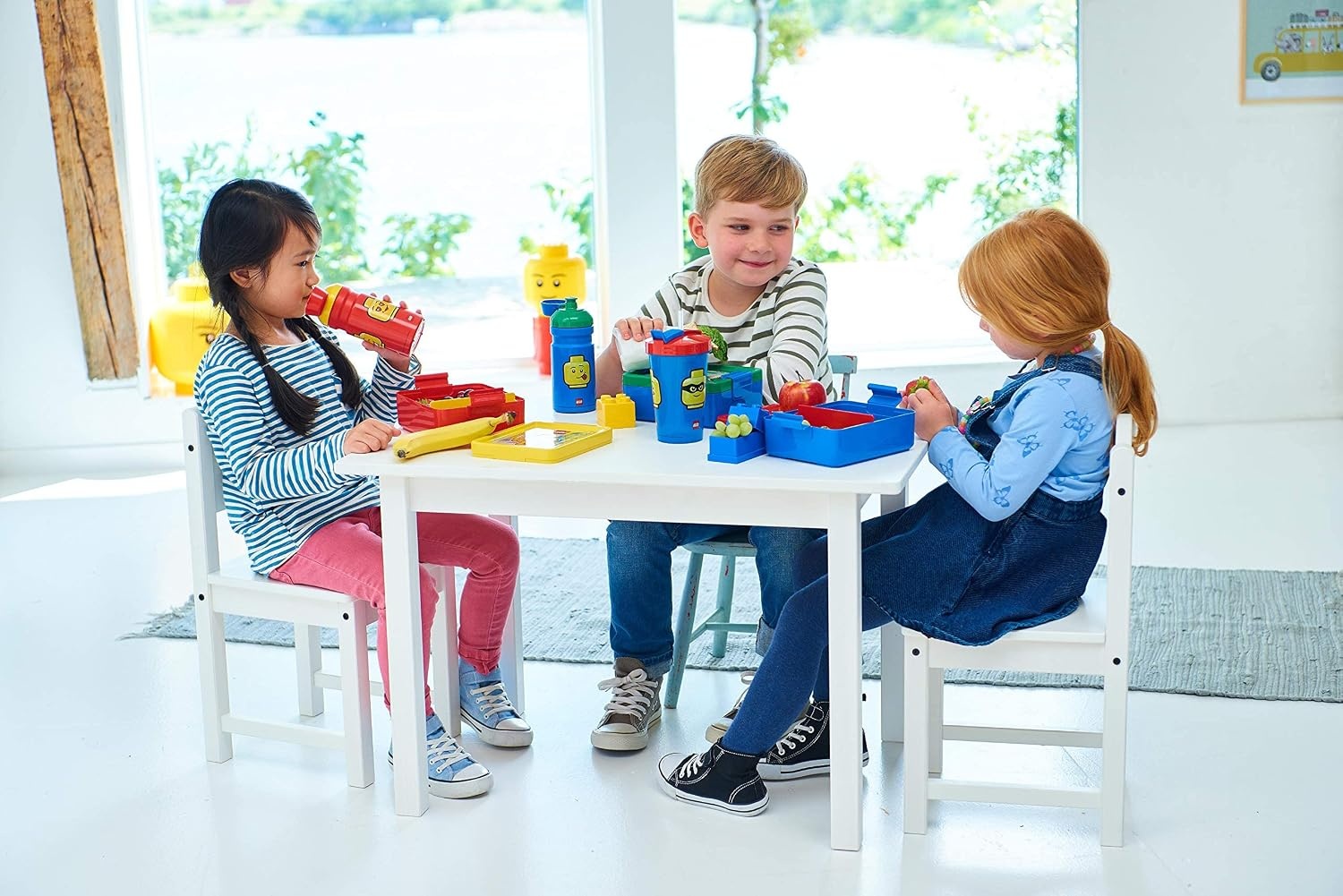 image:imageLEGO Iconic Drinking Bottle 13 oz with Covered Spout Red and Yellow Water Bottle 13 oz Capacity Covered Drinking Spout LeakResistant Lid Everyday HydrationRed and Yellow