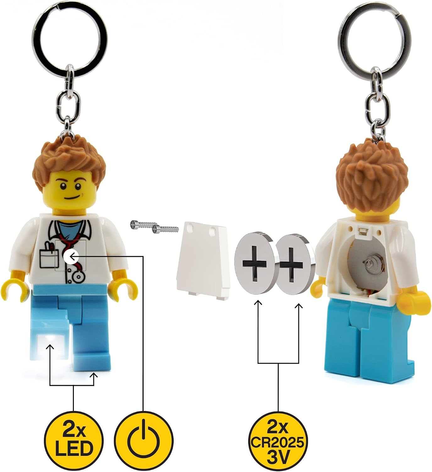 image:imageLEGO Iconic Keyring Torch Height 76mm KE184 2 CR2025 Batteries IncludedMulticolor