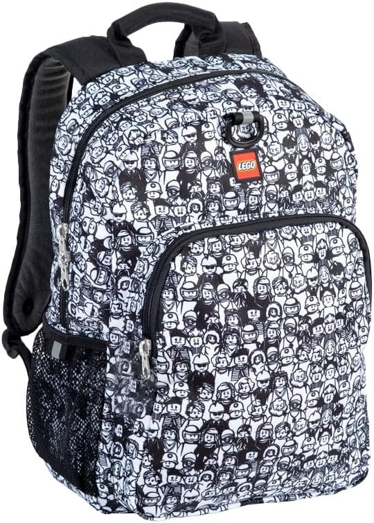 image:imageLEGO Iconic Prints Kids School Backpack Bookbag for Travel OntheGo Back to School Boys and Girls with Adjustable Padded Straps and Fun patterns Rainbow HeartsCrowd Color Me