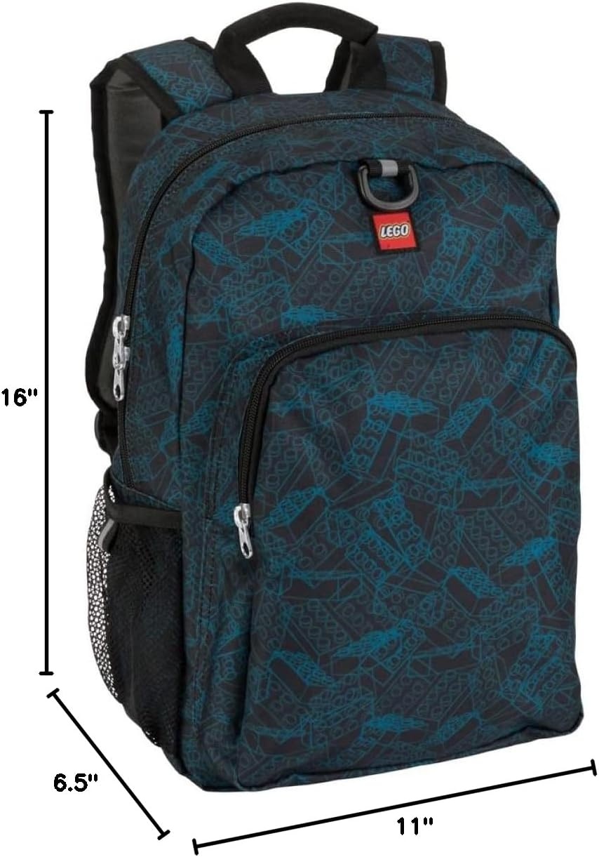 image:imageLEGO Iconic Prints Kids School Backpack Bookbag for Travel OntheGo Back to School Boys and Girls with Adjustable Padded Straps and Fun patterns Rainbow HeartsBlue Print
