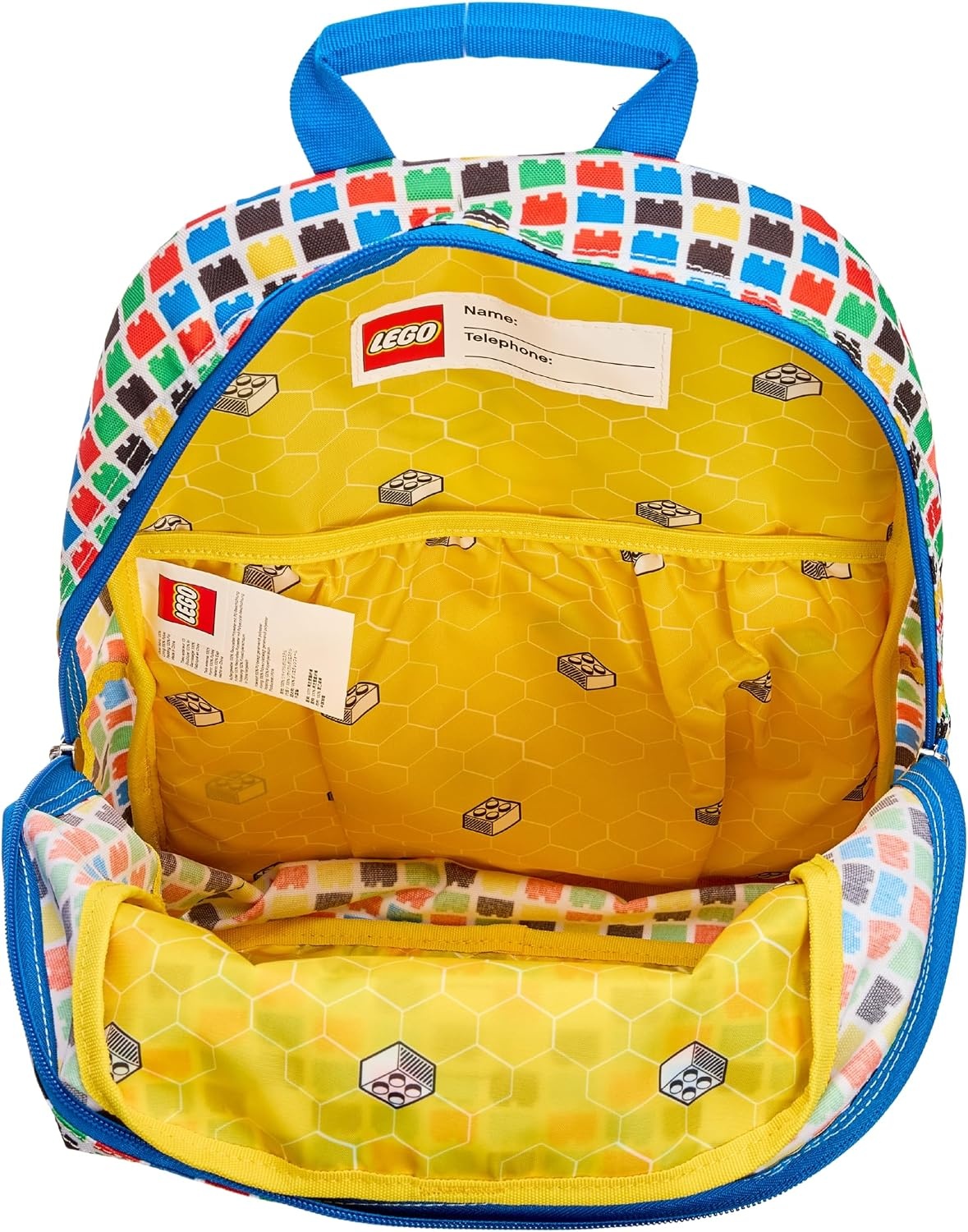 image:imageLEGO Iconic Prints Kids School Backpack Bookbag for Travel OntheGo Back to School Boys and Girls with Adjustable Padded Straps and Fun patterns Rainbow HeartsCheckered Brick