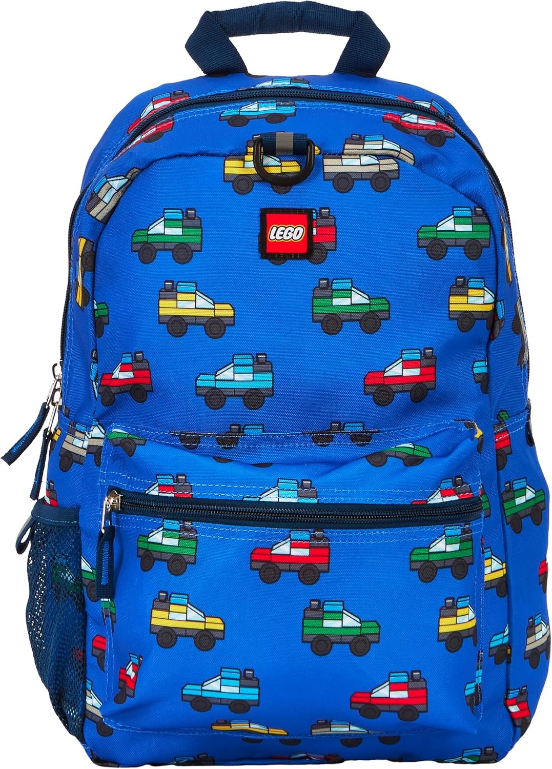 image:imageLEGO Iconic Prints Kids School Backpack Bookbag for Travel OntheGo Back to School Boys and Girls with Adjustable Padded Straps and Fun patterns Rainbow HeartsCars in Blue