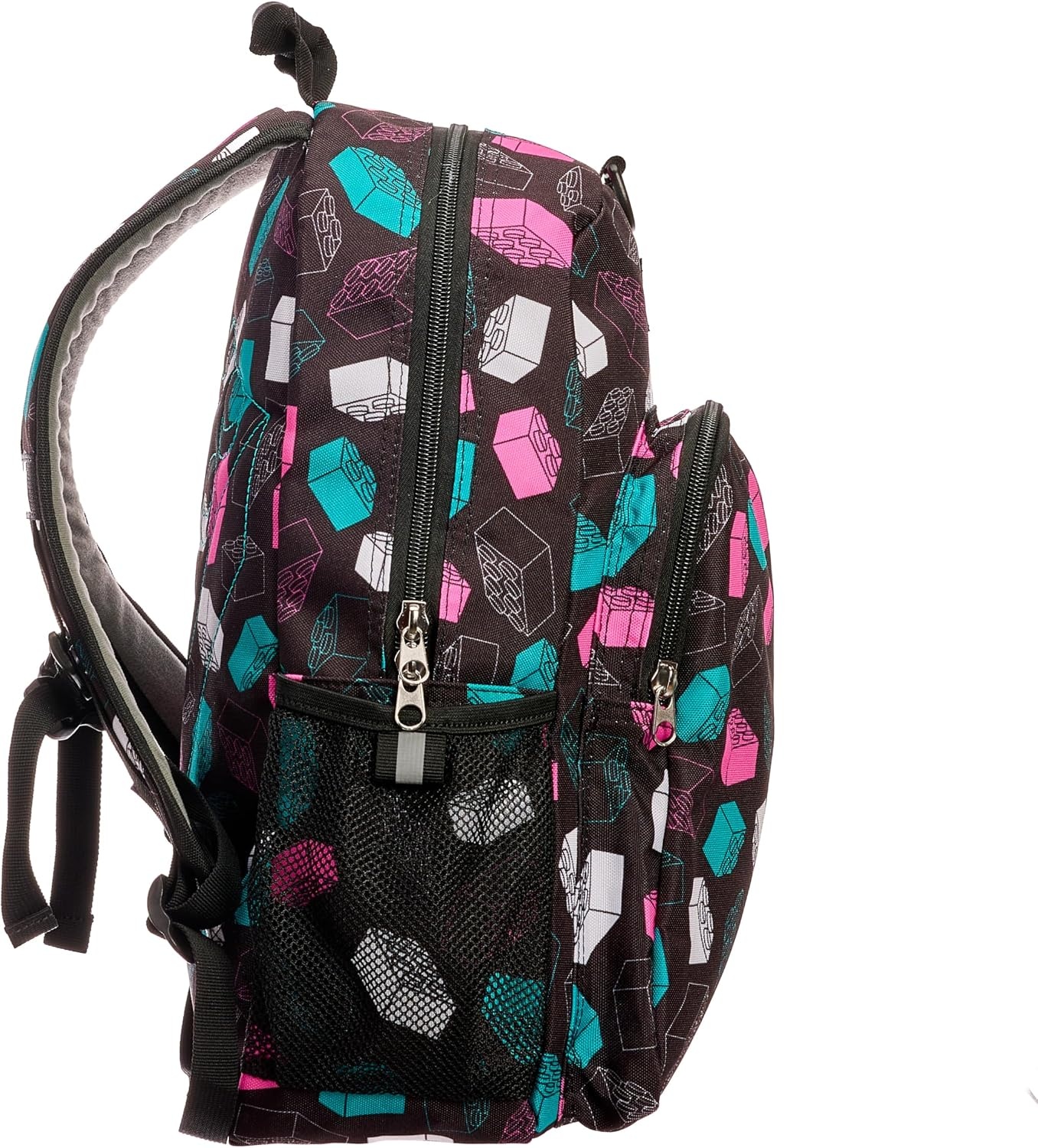 image:imageLEGO Iconic Prints Kids School Backpack Bookbag for Travel OntheGo Back to School Boys and Girls with Adjustable Padded Straps and Fun patterns Rainbow HeartsMulticolor Brick