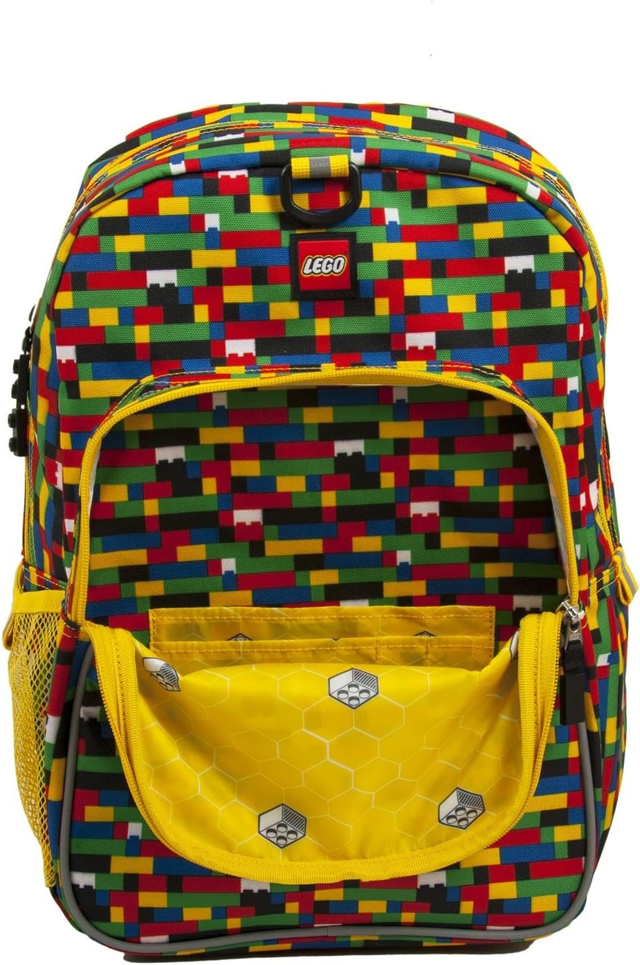 image:imageLEGO Iconic Prints Kids School Backpack Bookbag for Travel OntheGo Back to School Boys and Girls with Adjustable Padded Straps and Fun patterns Rainbow HeartsBrick Wall