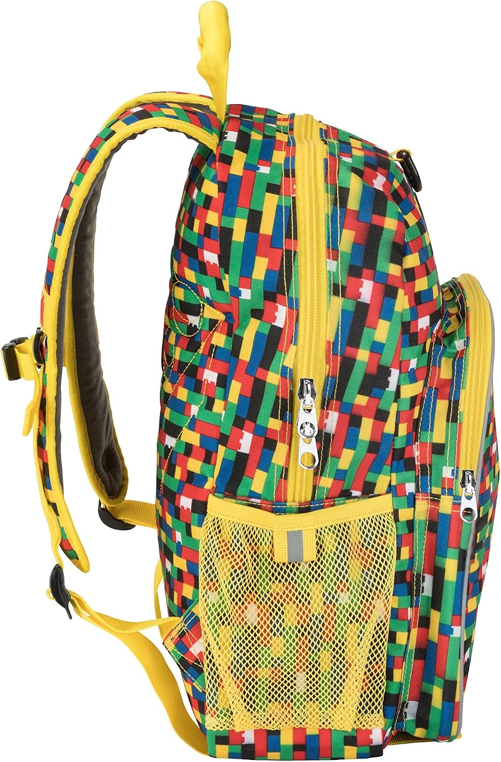 image:imageLEGO Iconic Prints Kids School Backpack Bookbag for Travel OntheGo Back to School Boys and Girls with Adjustable Padded Straps and Fun patterns Rainbow HeartsBrick Wall