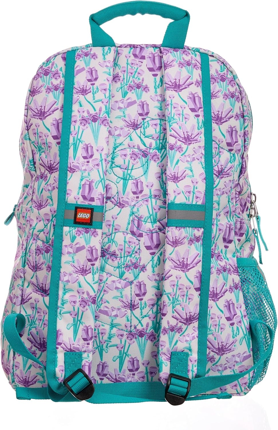 image:imageLEGO Iconic Prints Kids School Backpack Bookbag for Travel OntheGo Back to School Boys and Girls with Adjustable Padded Straps and Fun patterns Rainbow HeartsPurple Bouquet