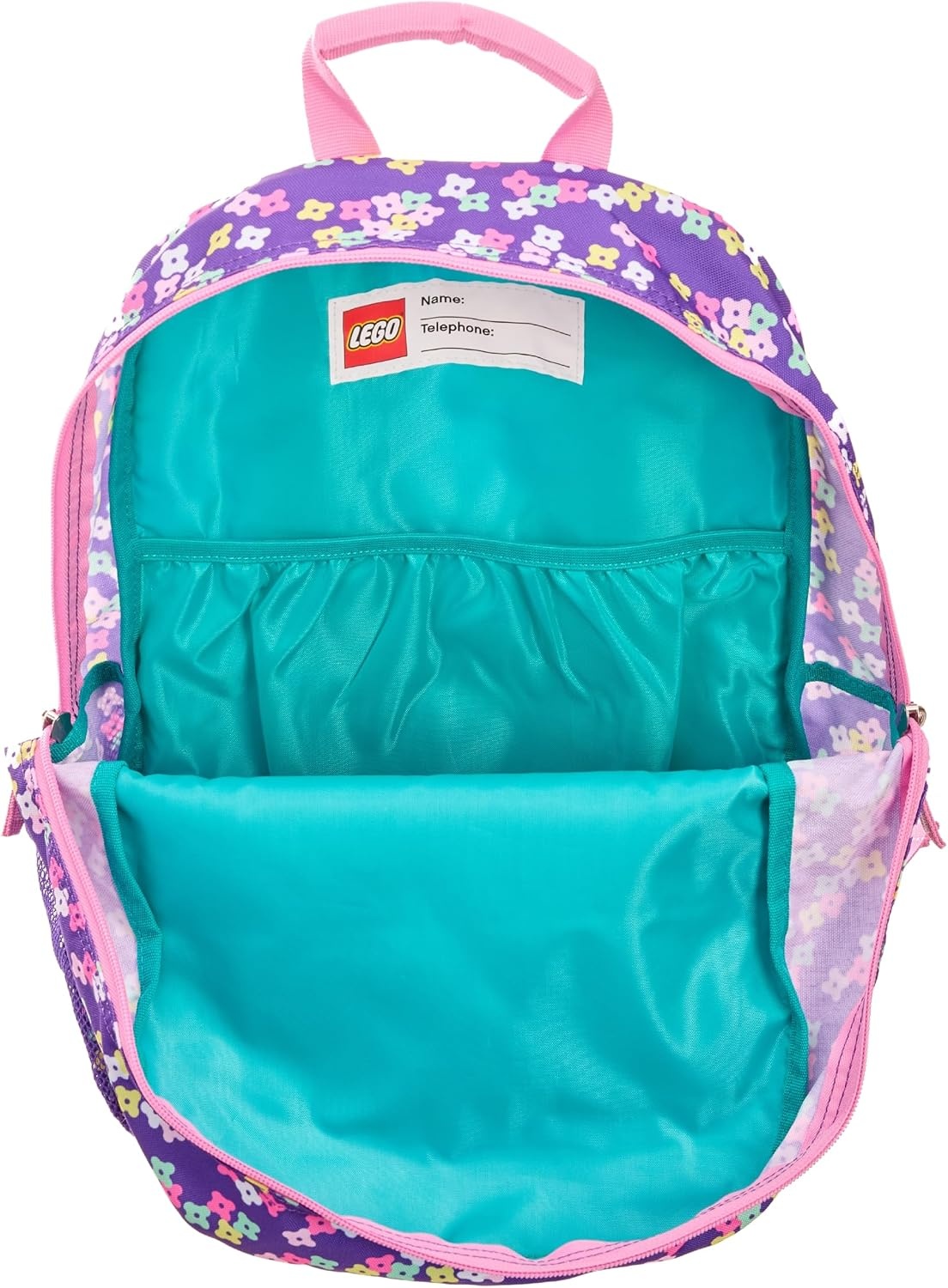 image:imageLEGO Iconic Prints Kids School Backpack Bookbag for Travel OntheGo Back to School Boys and Girls with Adjustable Padded Straps and Fun patterns Rainbow HeartsI Play My Way