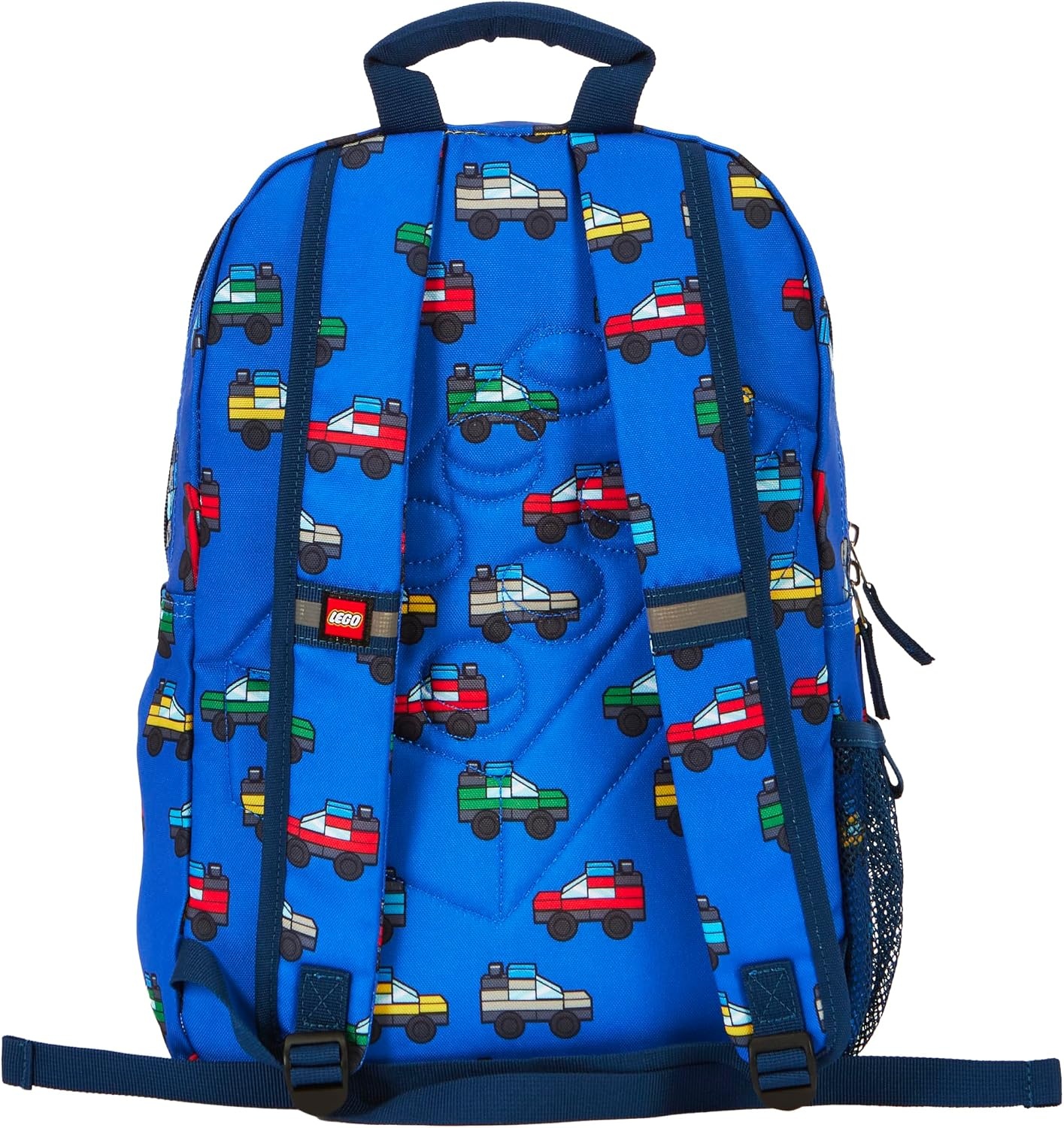image:imageLEGO Iconic Prints Kids School Backpack Bookbag for Travel OntheGo Back to School Boys and Girls with Adjustable Padded Straps and Fun patterns Rainbow HeartsCars in Blue