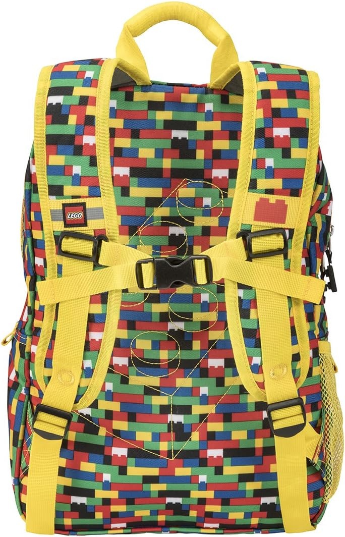 image:imageLEGO Iconic Prints Kids School Backpack Bookbag for Travel OntheGo Back to School Boys and Girls with Adjustable Padded Straps and Fun patterns Rainbow HeartsBrick Wall