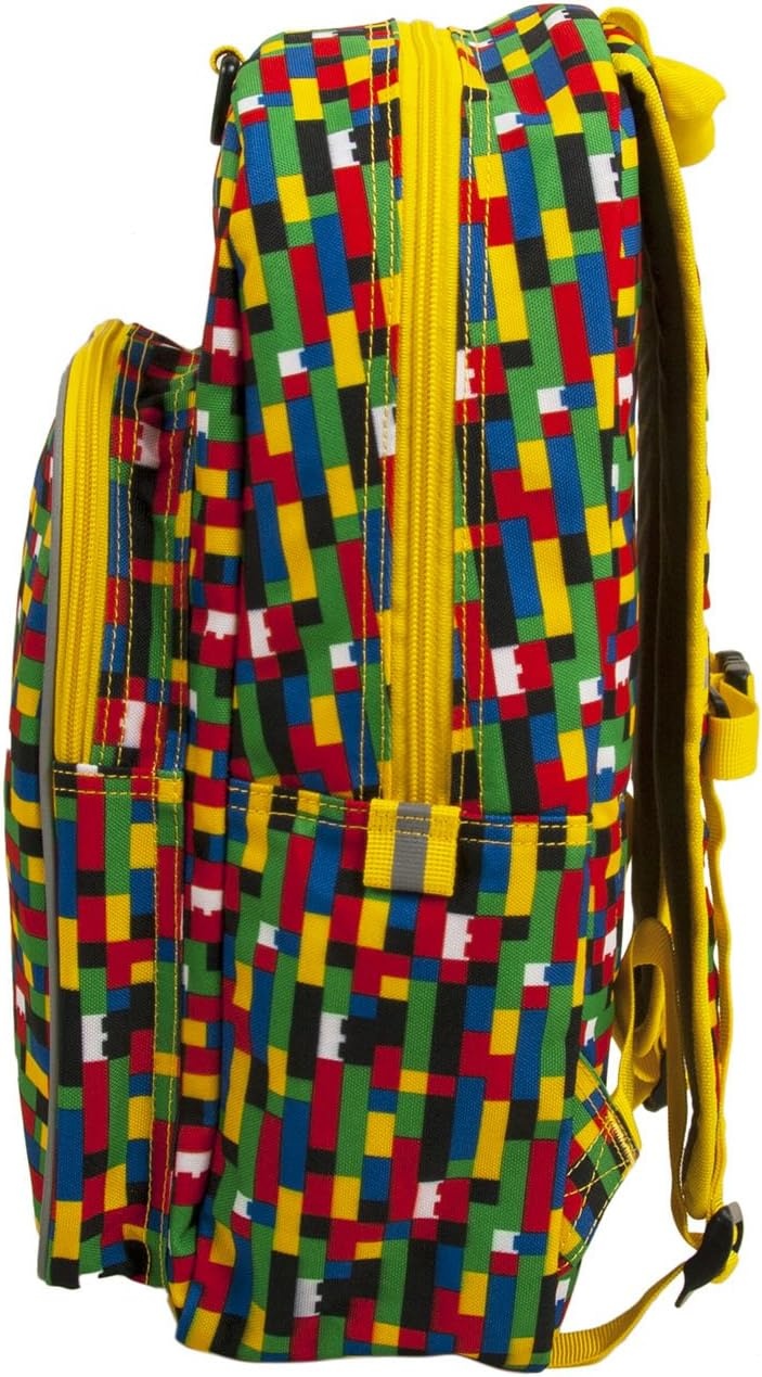 image:imageLEGO Iconic Prints Kids School Backpack Bookbag for Travel OntheGo Back to School Boys and Girls with Adjustable Padded Straps and Fun patterns Rainbow HeartsBrick Wall