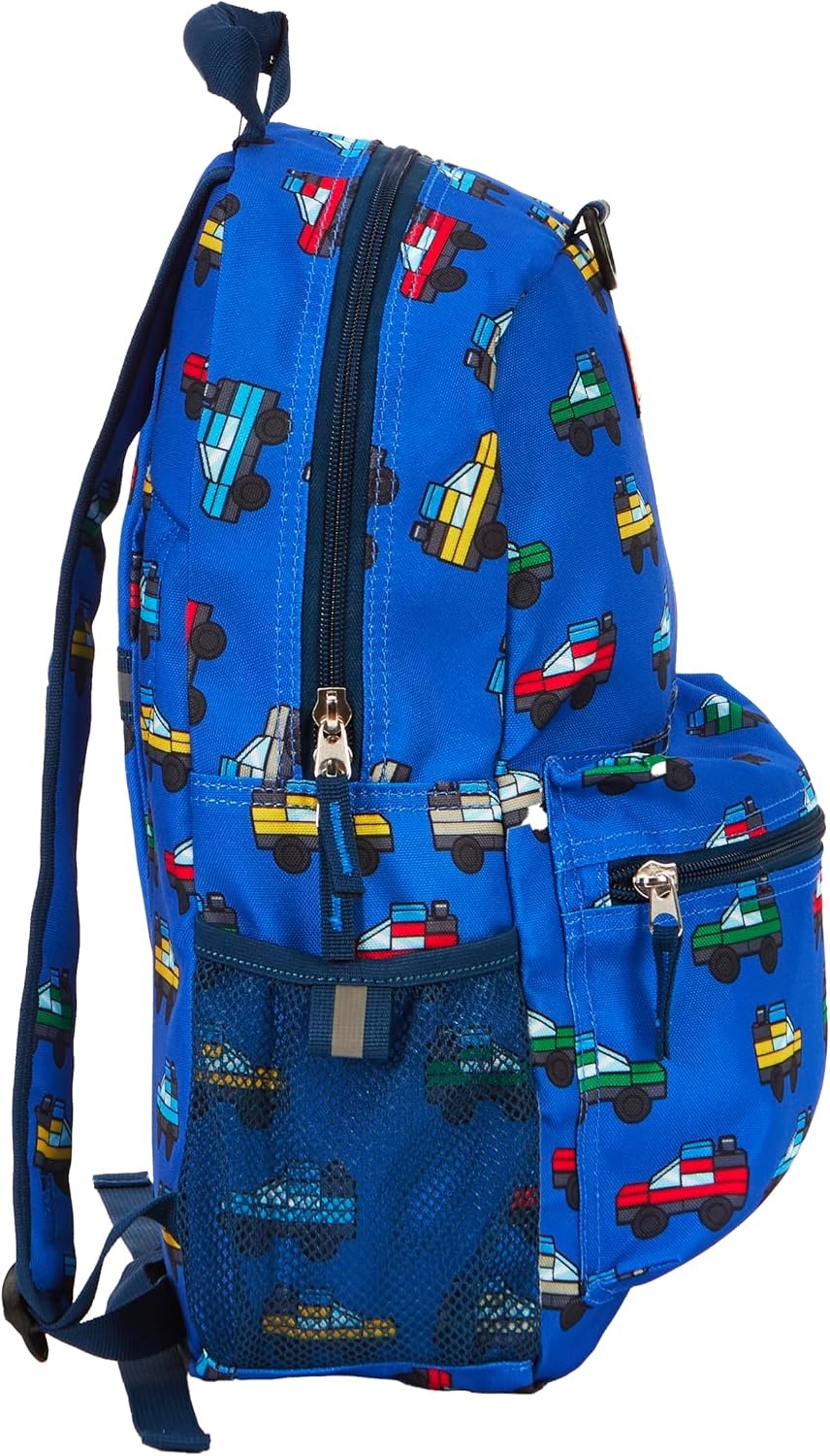 image:imageLEGO Iconic Prints Kids School Backpack Bookbag for Travel OntheGo Back to School Boys and Girls with Adjustable Padded Straps and Fun patterns Rainbow HeartsCars in Blue