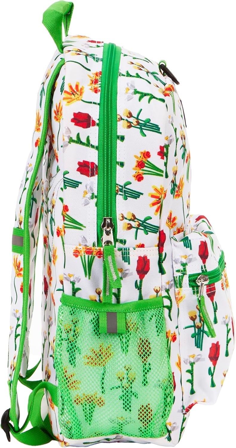 image:imageLEGO Iconic Prints Kids School Backpack Bookbag for Travel OntheGo Back to School Boys and Girls with Adjustable Padded Straps and Fun patterns Rainbow HeartsWarm Bouquet