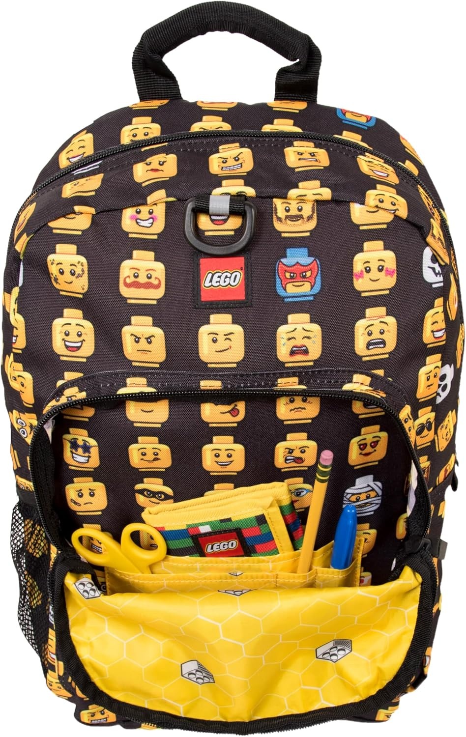 image:imageLEGO Iconic Prints Kids School Backpack Bookbag for Travel OntheGo Back to School Boys and Girls with Adjustable Padded Straps and Fun patterns Rainbow HeartsMinifigure