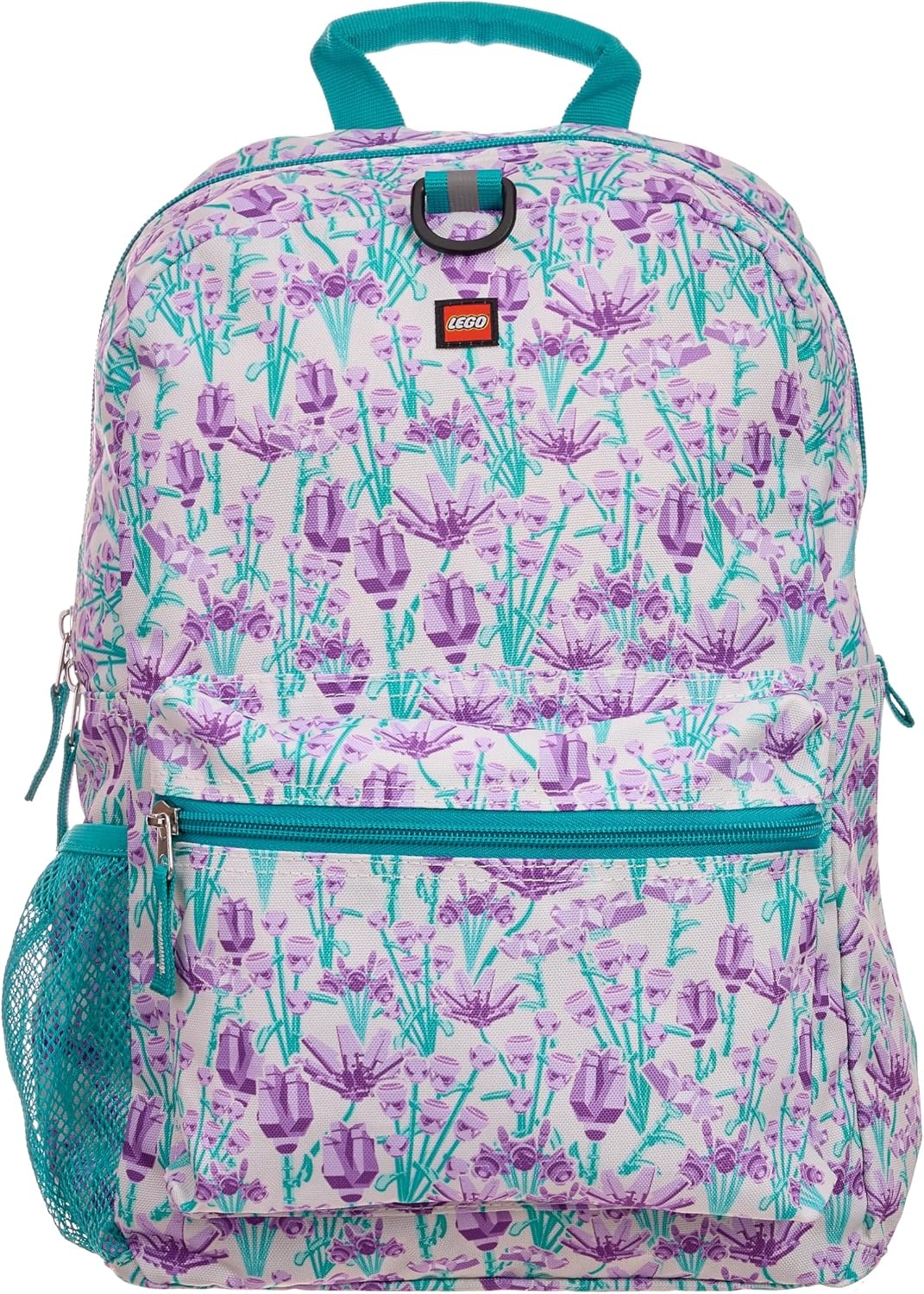 image:imageLEGO Iconic Prints Kids School Backpack Bookbag for Travel OntheGo Back to School Boys and Girls with Adjustable Padded Straps and Fun patterns Rainbow HeartsPurple Bouquet