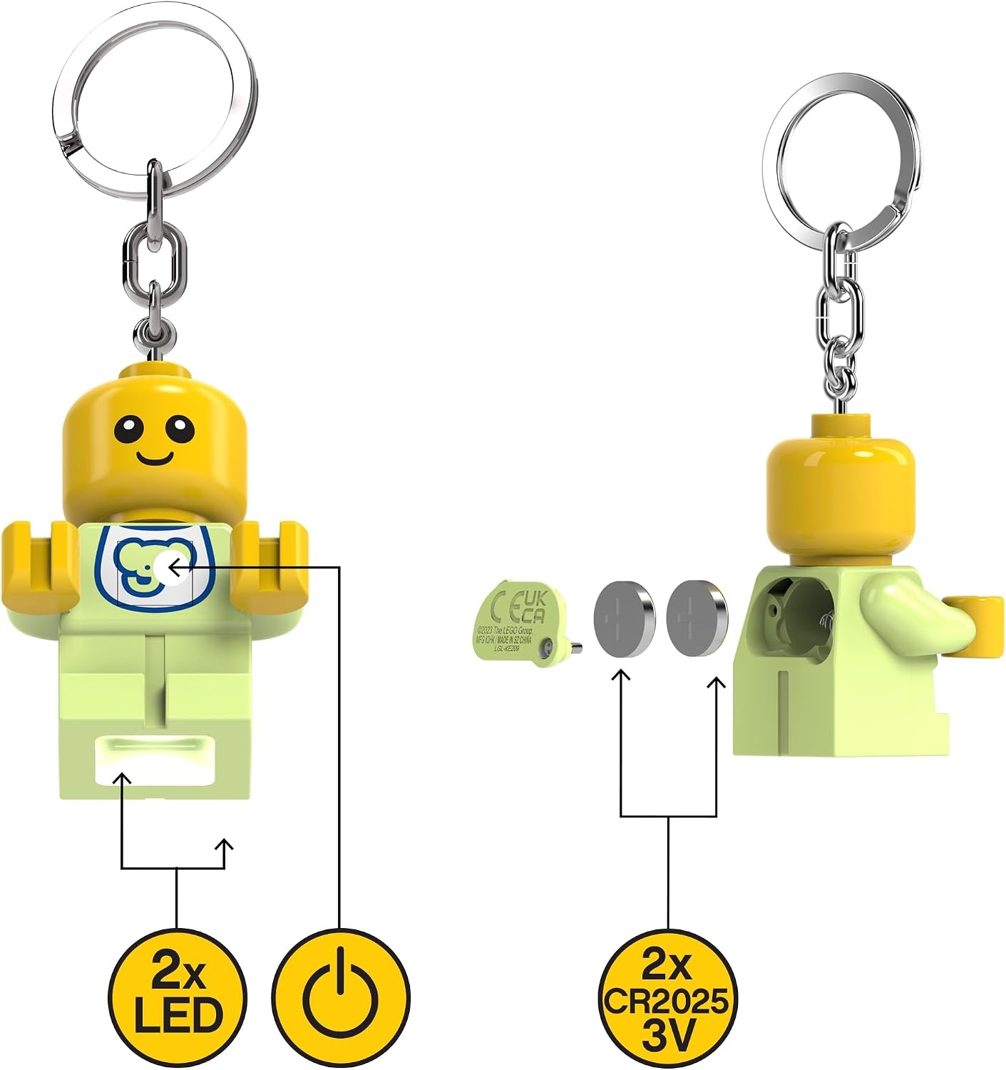 image:imageLEGO Keychain Light Baby KE209H Large 225 Inch Tall Bag charm with LED light