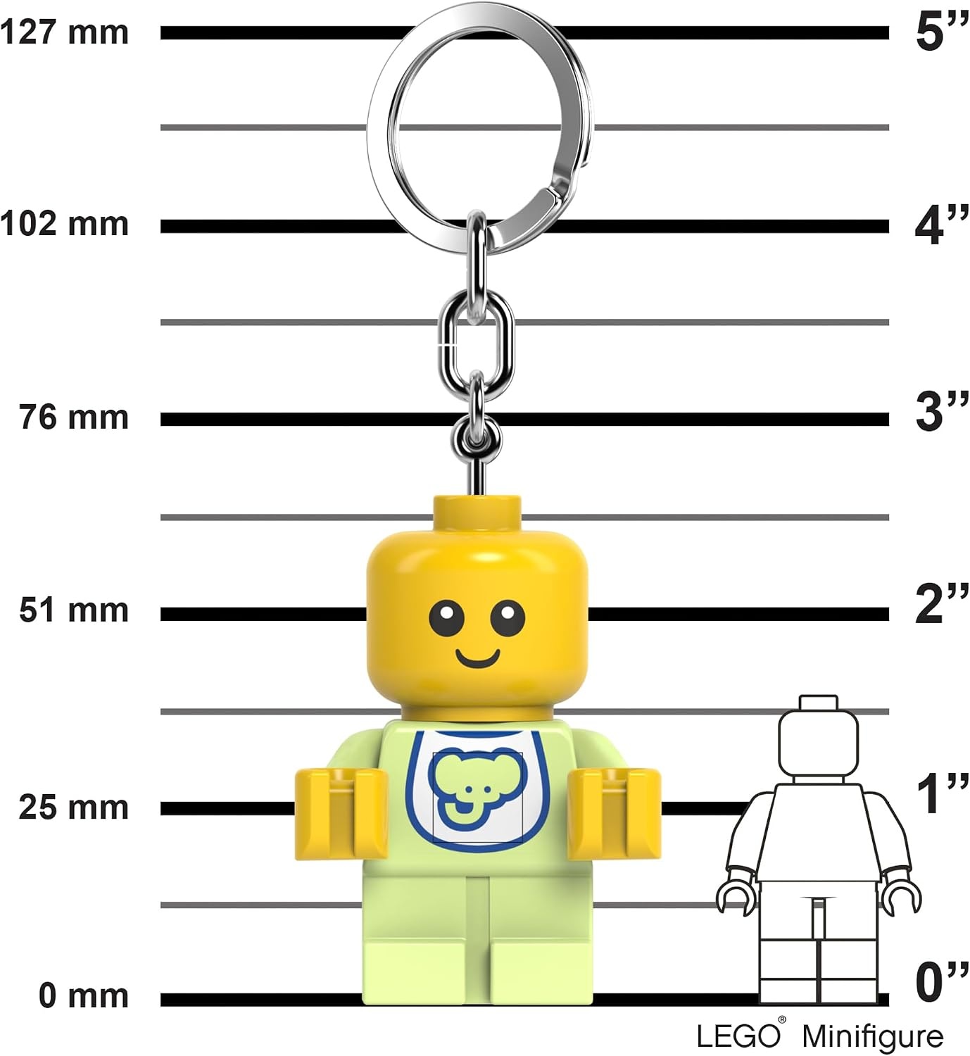 image:imageLEGO Keychain Light Baby KE209H Large 225 Inch Tall Bag charm with LED light
