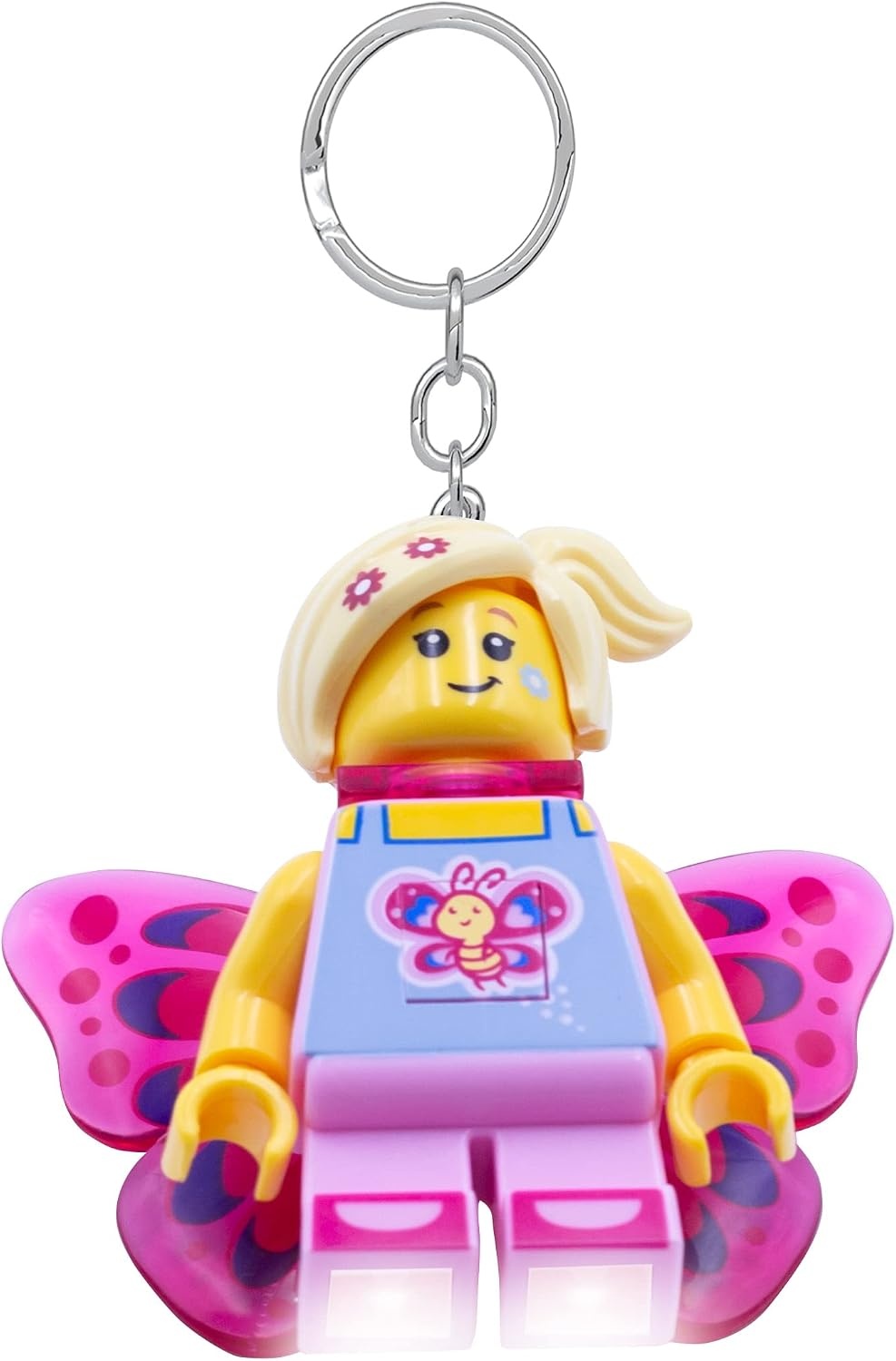 image:imageLEGO Keychain Light Butterfly Girl KE171H Large 2 Inch Tall Figure LED Bag Charm