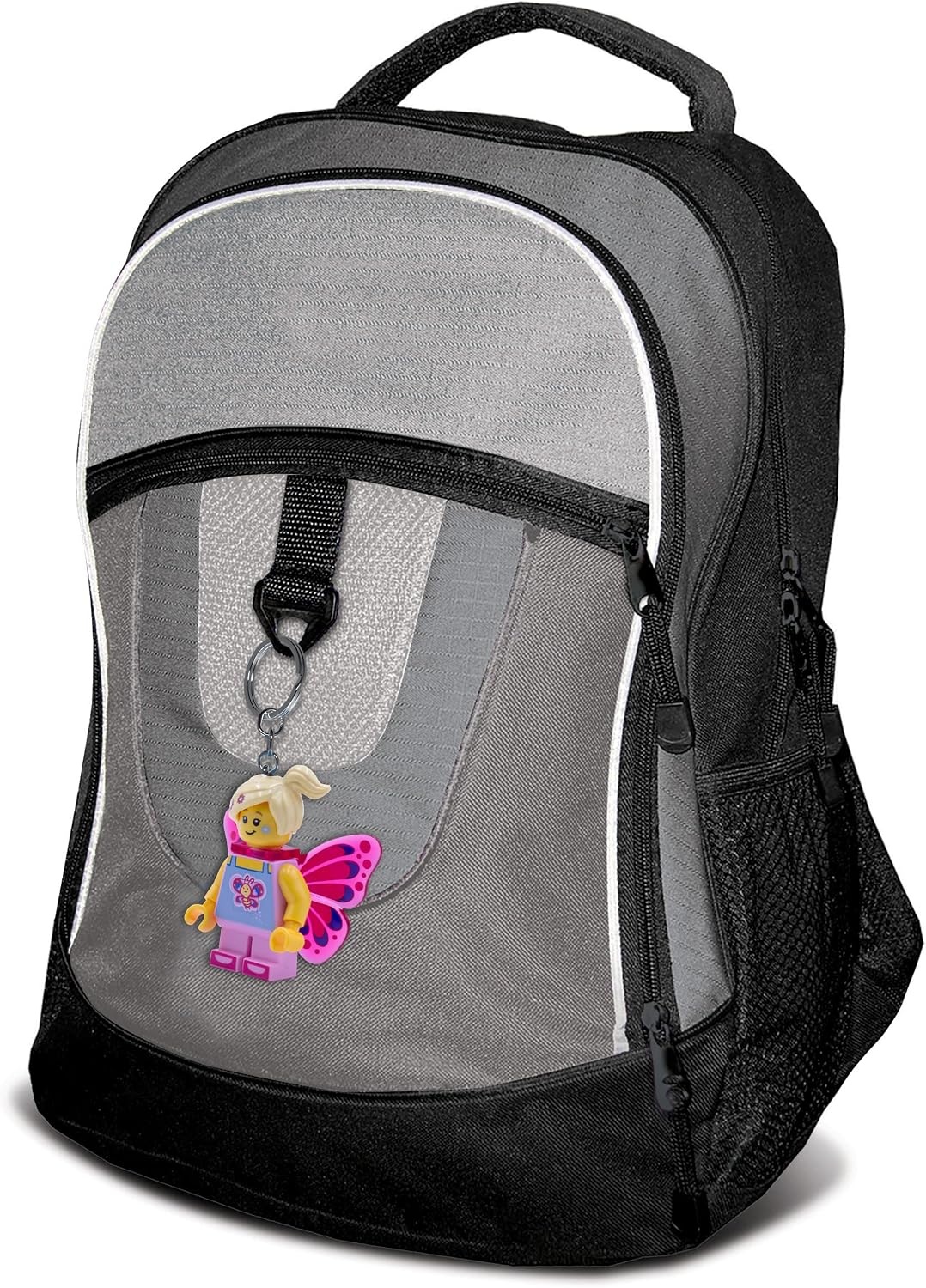 image:imageLEGO Keychain Light Butterfly Girl KE171H Large 2 Inch Tall Figure LED Bag Charm