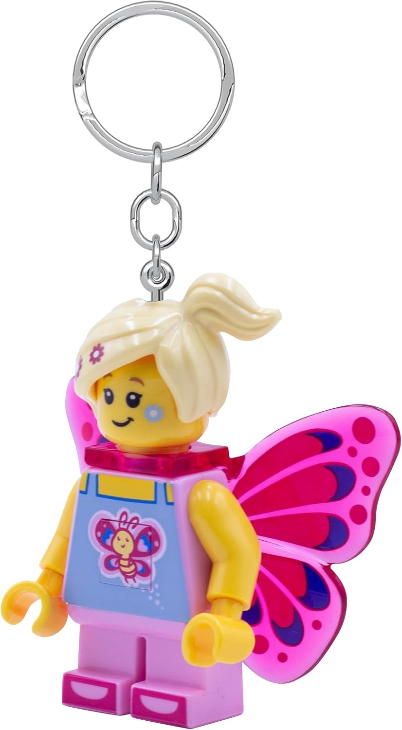 image:imageLEGO Keychain Light Butterfly Girl KE171H Large 2 Inch Tall Figure LED Bag Charm