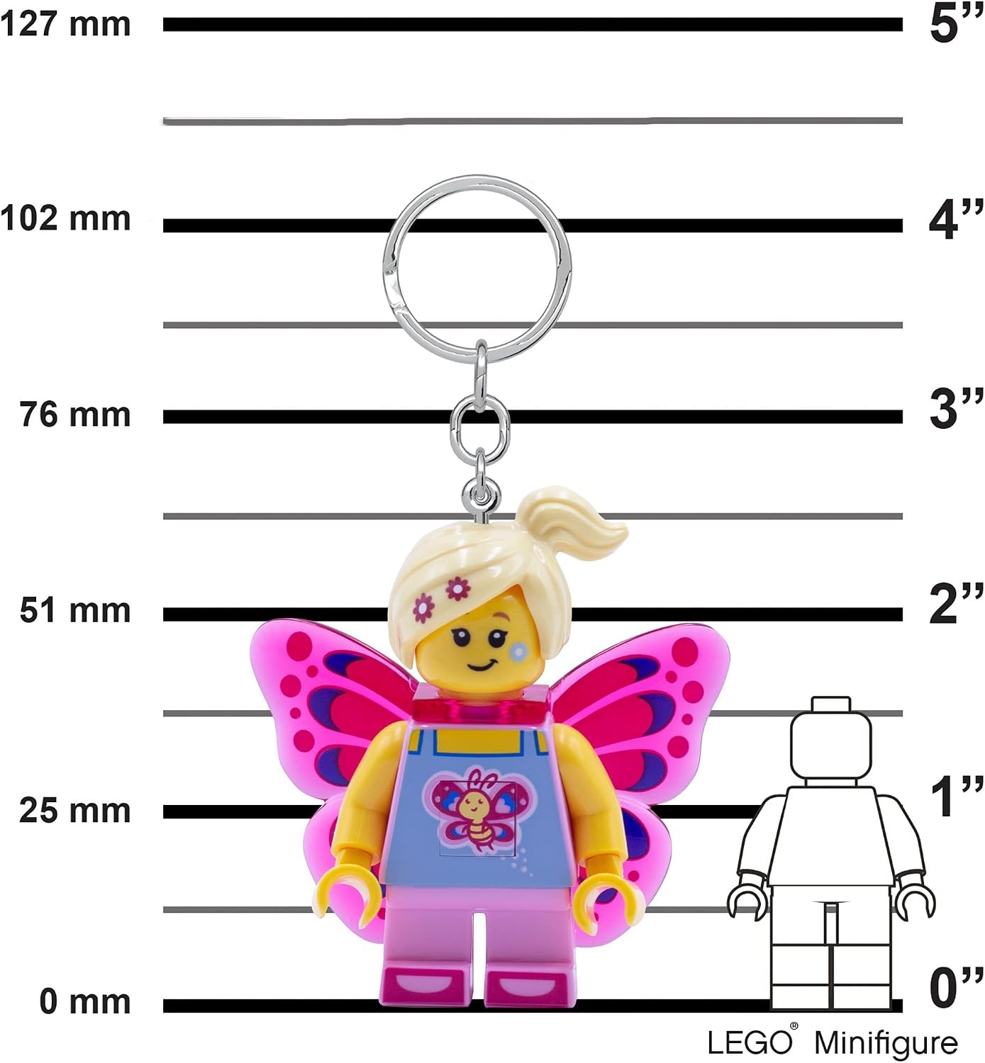 image:imageLEGO Keychain Light Butterfly Girl KE171H Large 2 Inch Tall Figure LED Bag Charm