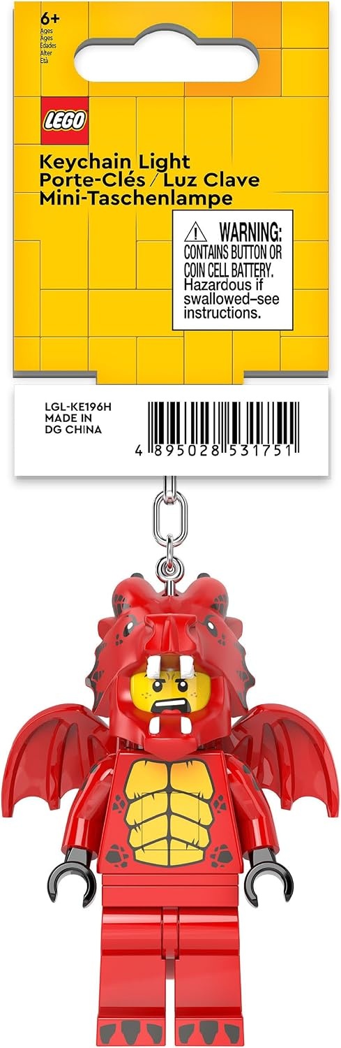image:imageLEGO Keychain Light Dragon Suit Guy KE196H Large 3 Inch Tall Bag charm with LED light