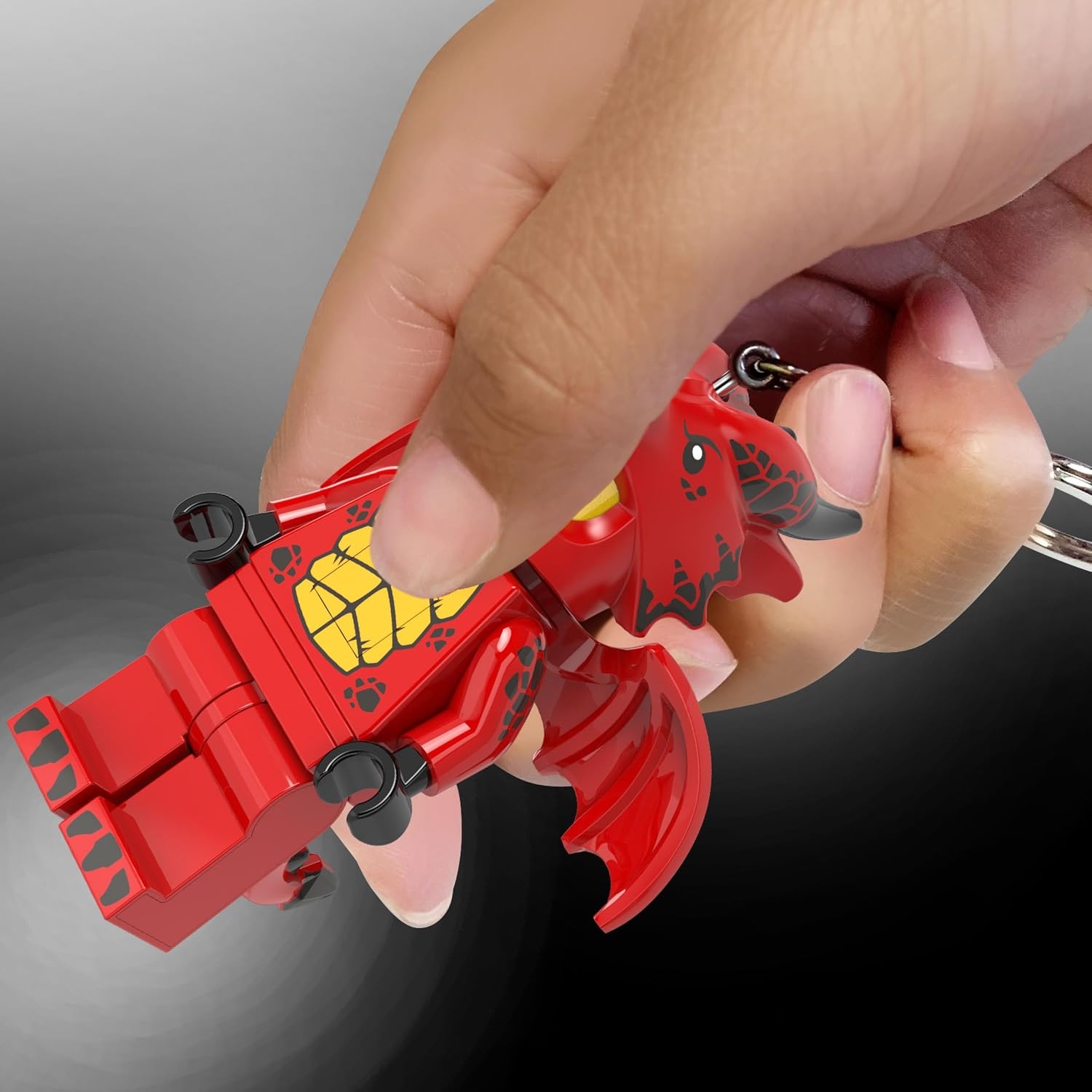 image:imageLEGO Keychain Light Dragon Suit Guy KE196H Large 3 Inch Tall Bag charm with LED light