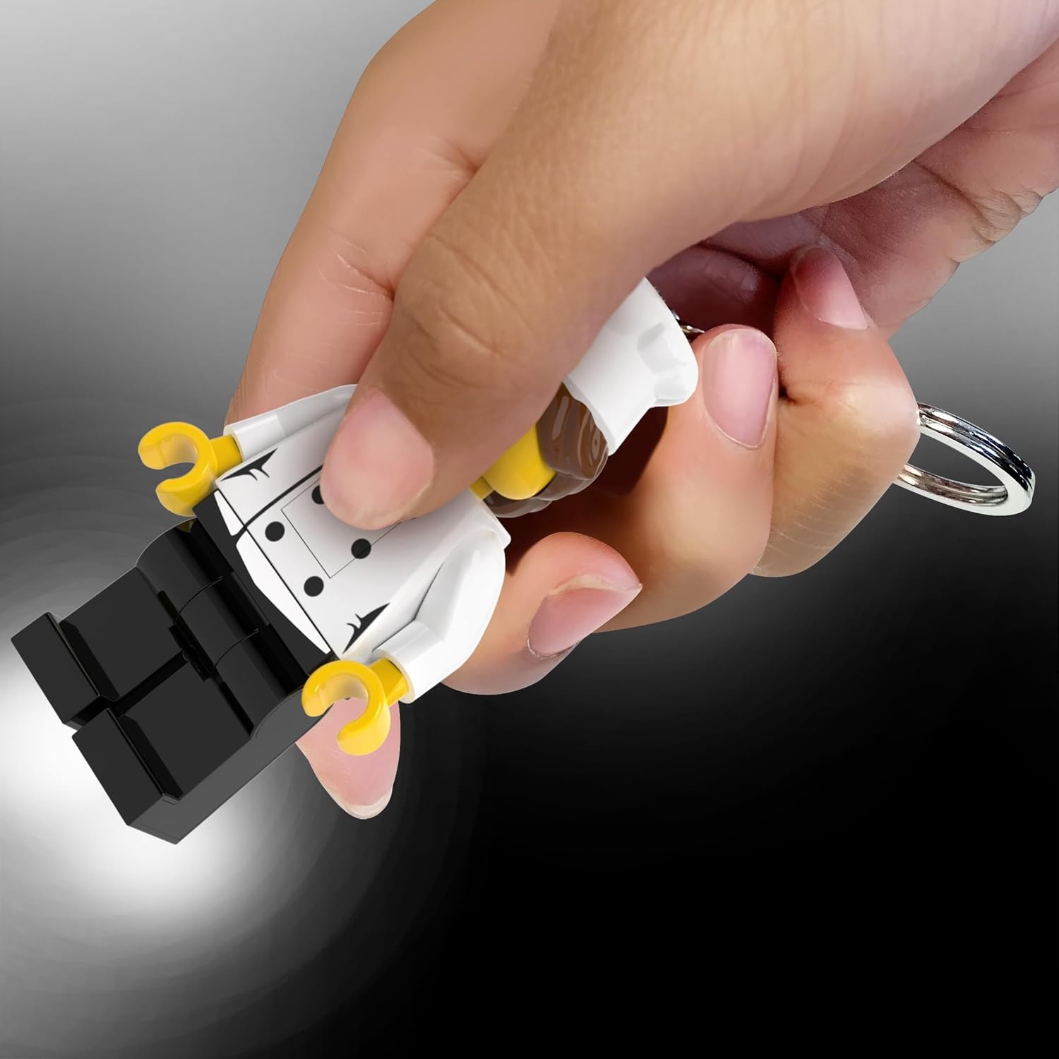 image:imageLEGO Keychain Light Female Chef KE218H Large 3 Inch Tall Bag Charm Flashlight