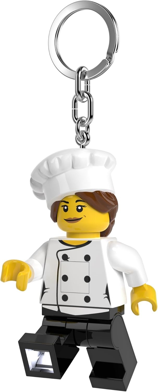 image:imageLEGO Keychain Light Female Chef KE218H Large 3 Inch Tall Bag Charm Flashlight