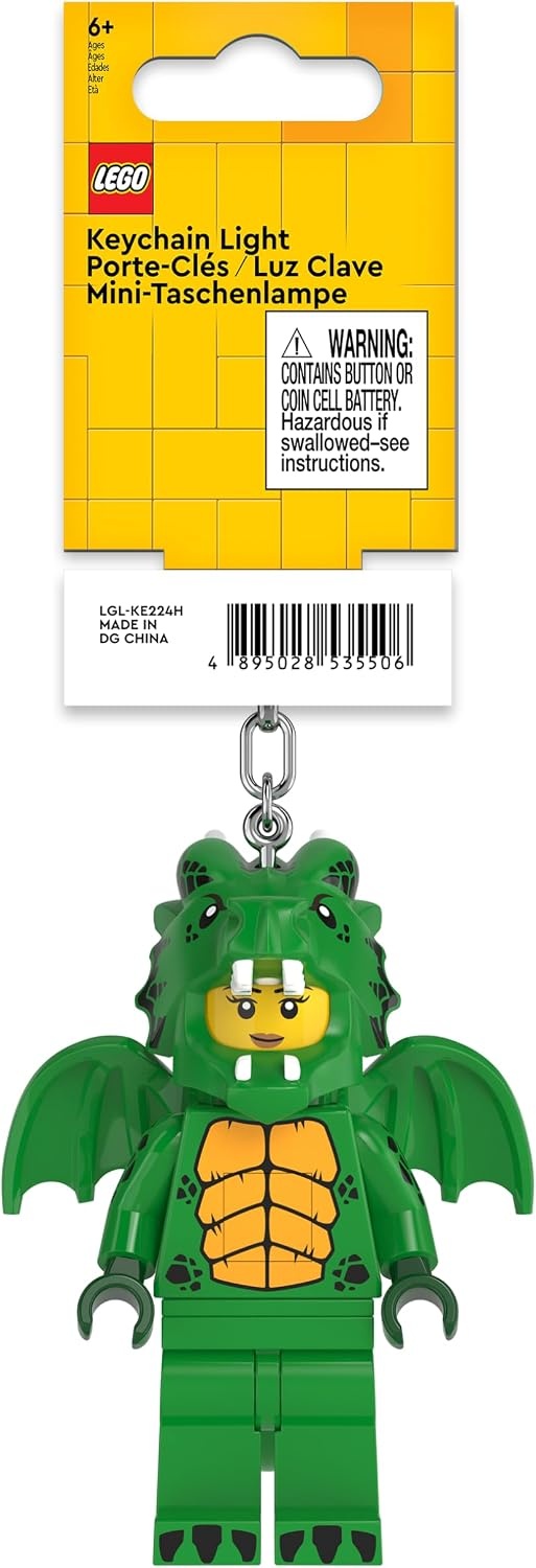 image:imageLEGO Keychain Light Green Dragon Costume Girl 3 Inch Tall Figure KE224H