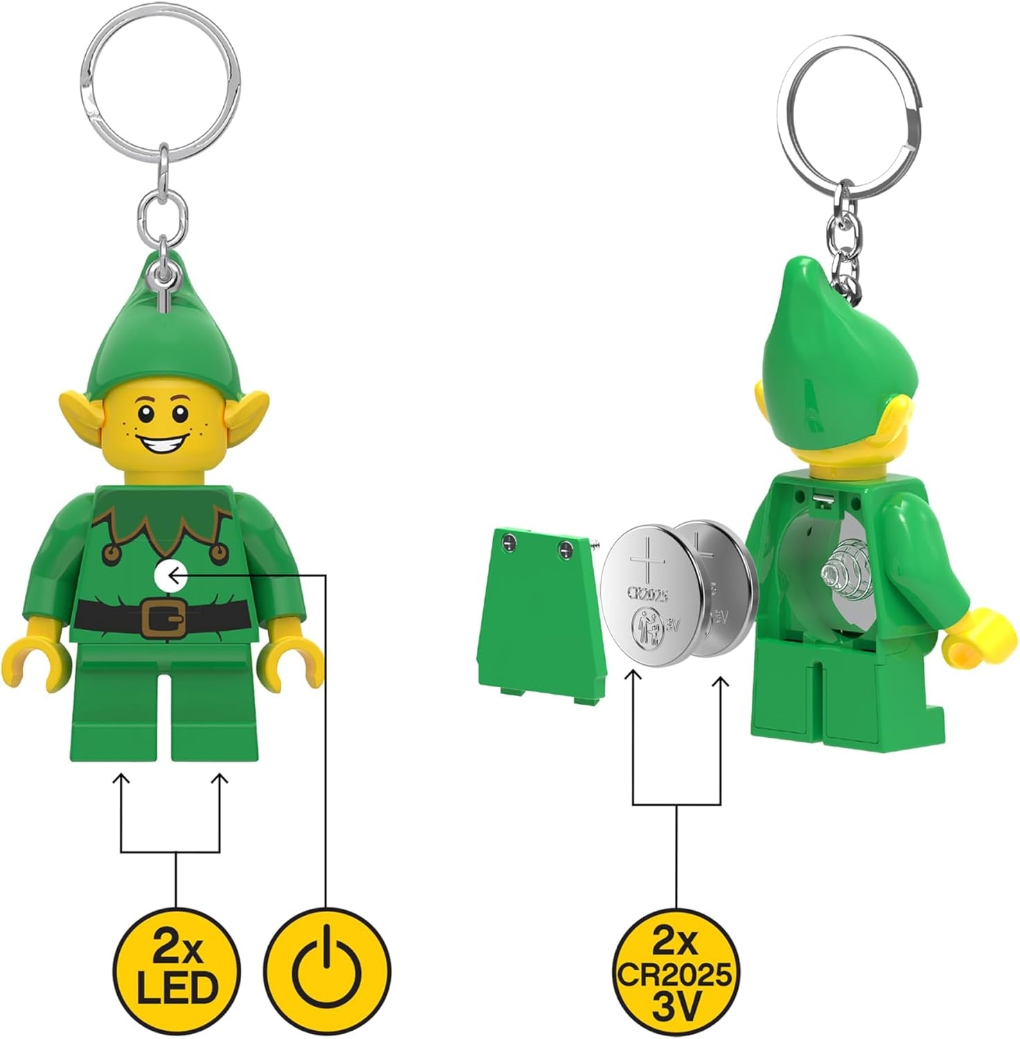 image:imageLEGO Keychain Light Holiday Elf KE181H ExtraLarge 3 Inch Tall