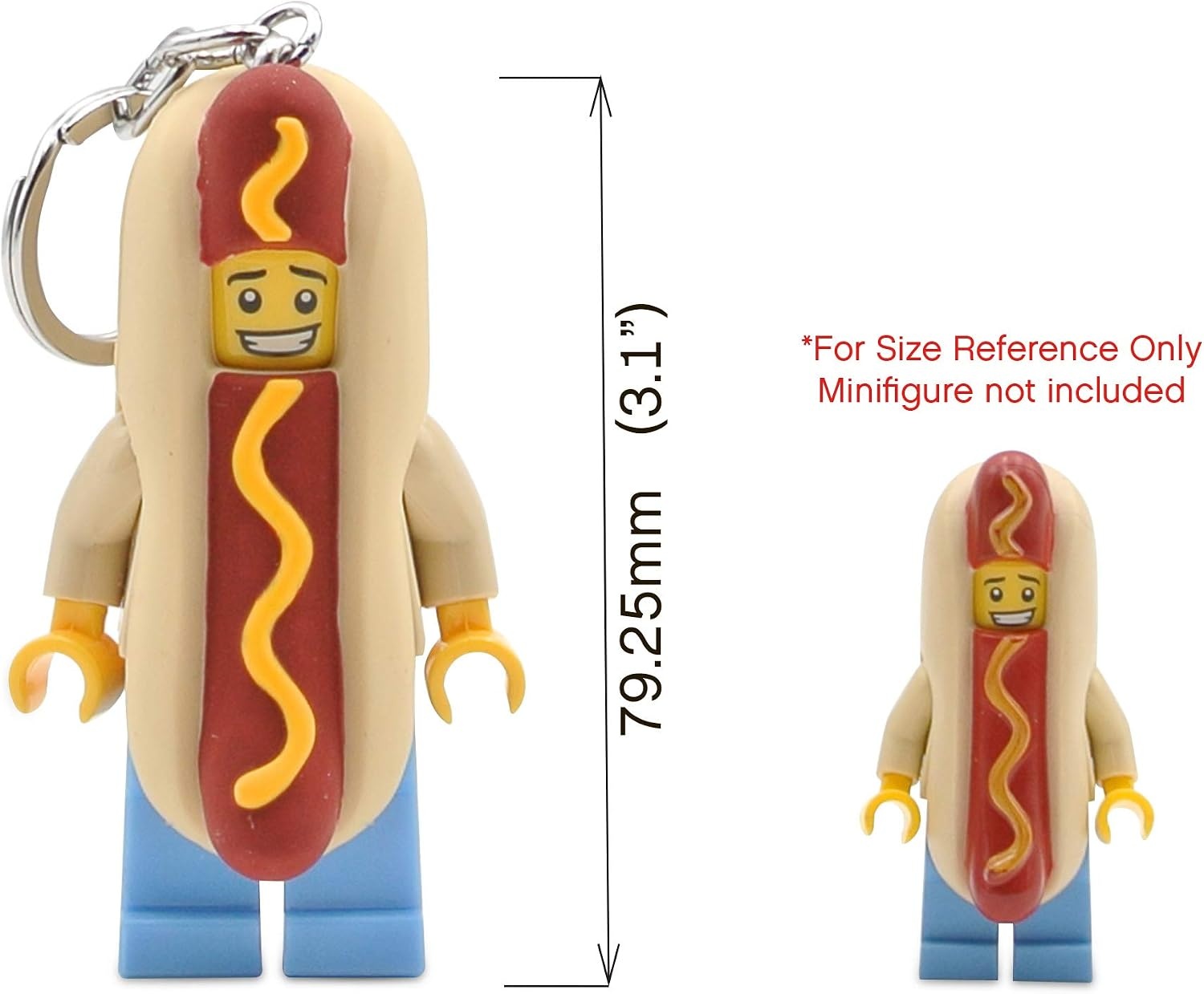 image:imageLEGO Keychain Light Hot Dog Man KE119H ExtraLarge 3 Inch Tall Figure