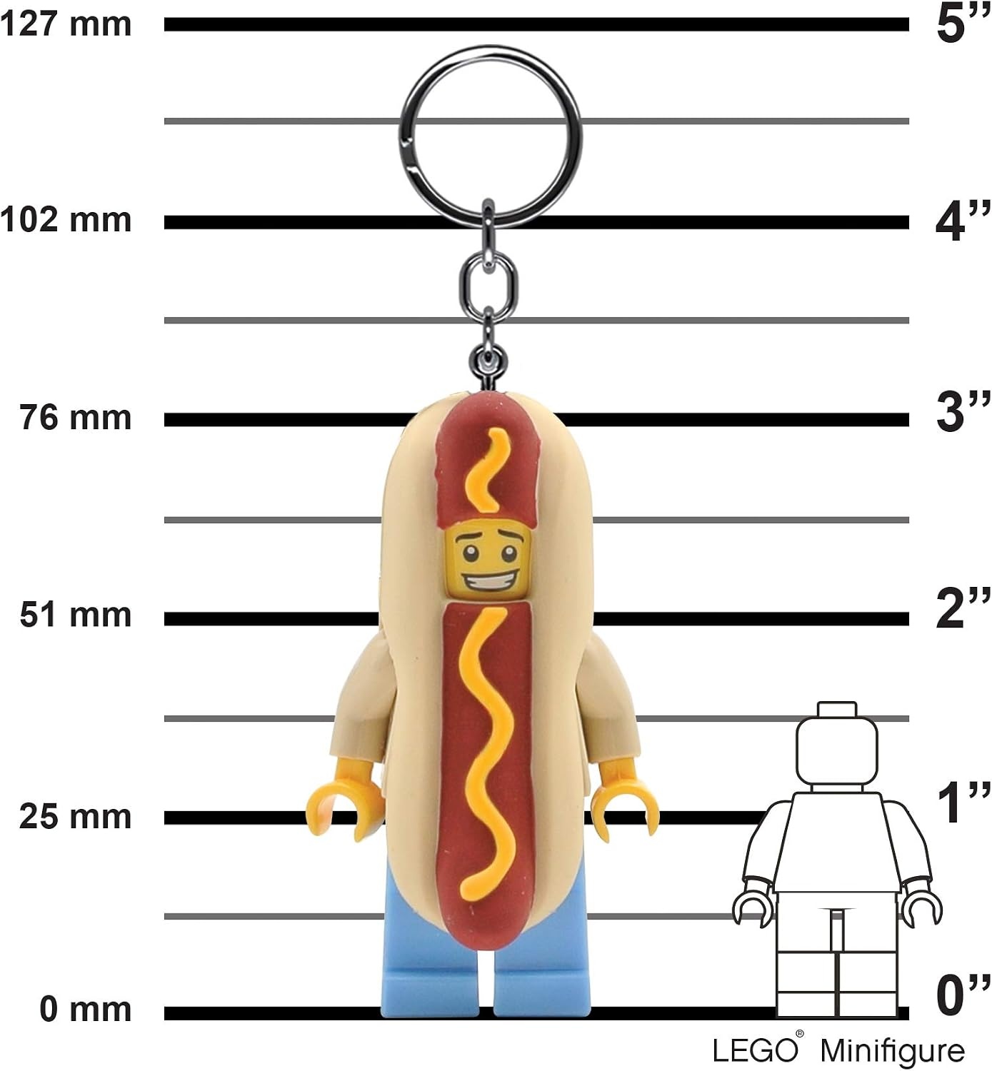 image:imageLEGO Keychain Light Hot Dog Man KE119H ExtraLarge 3 Inch Tall Figure