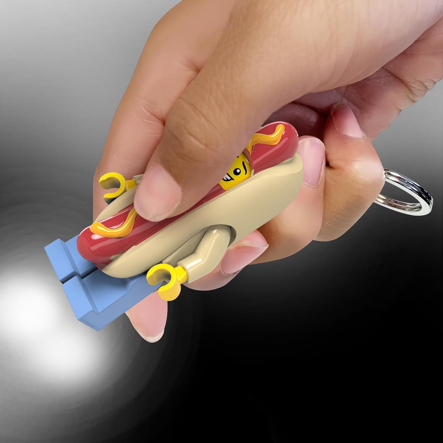 image:imageLEGO Keychain Light Hot Dog Man KE119H ExtraLarge 3 Inch Tall Figure
