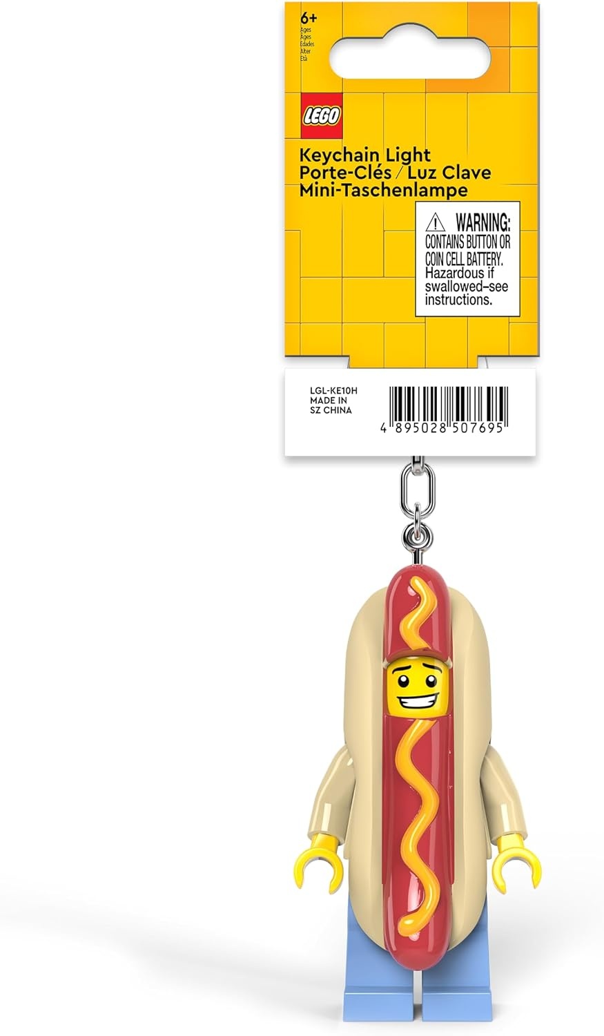 image:imageLEGO Keychain Light Hot Dog Man KE119H ExtraLarge 3 Inch Tall Figure