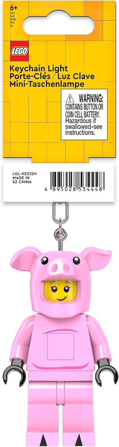 image:imageLEGO Keychain Light Piggy Girl KE212H Large 3 Inch Tall Bag charm with LED light