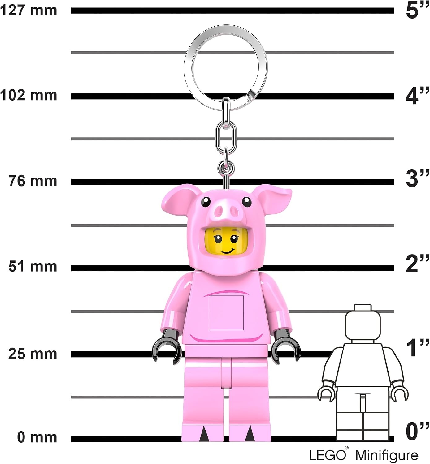 image:imageLEGO Keychain Light Piggy Girl KE212H Large 3 Inch Tall Bag charm with LED light