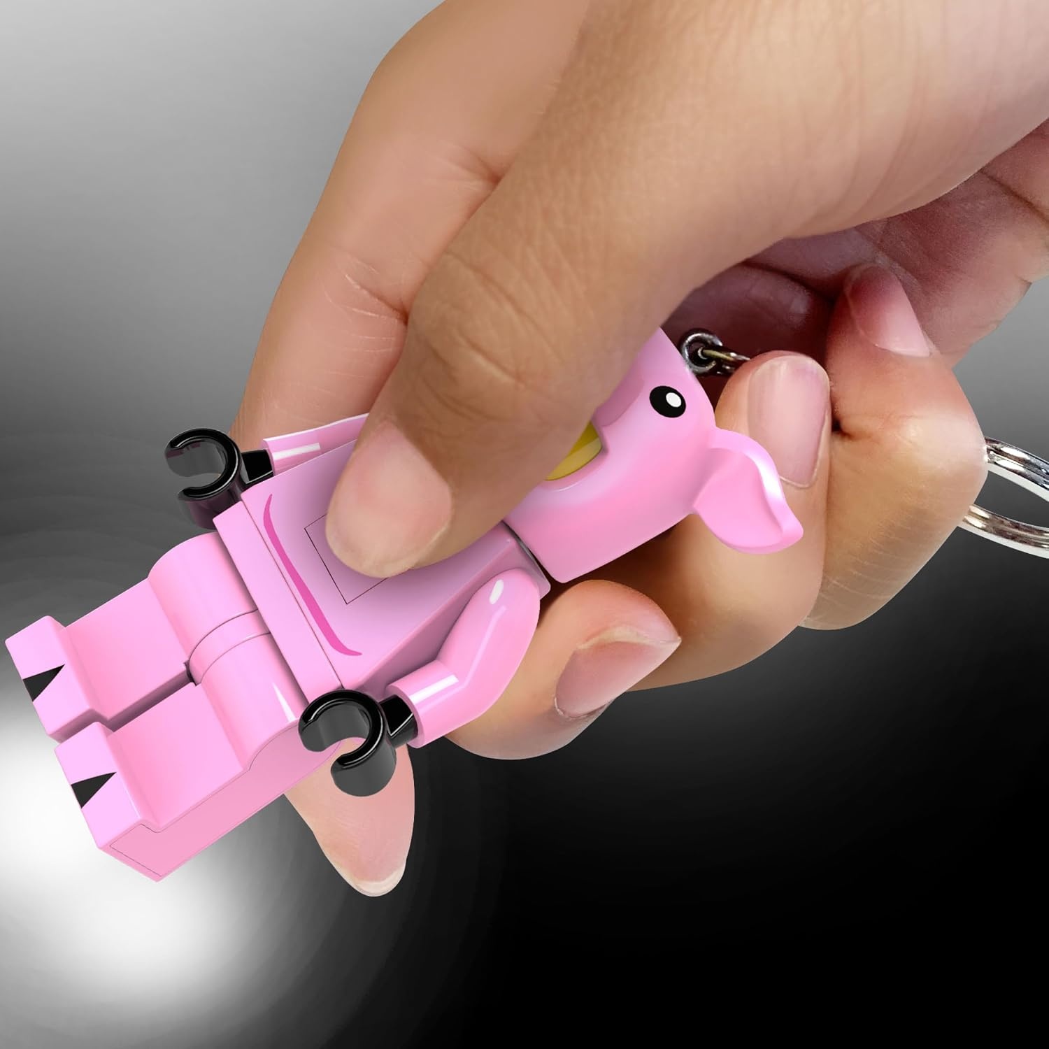 image:imageLEGO Keychain Light Piggy Girl KE212H Large 3 Inch Tall Bag charm with LED light