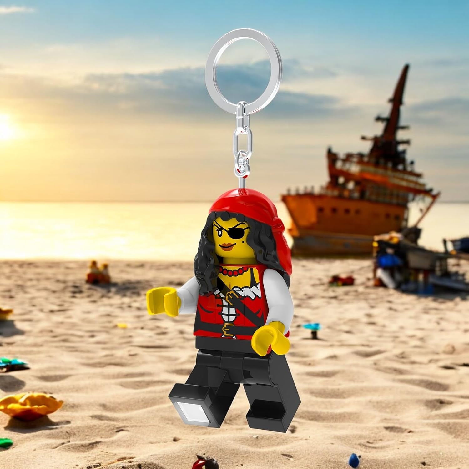 image:imageLEGO Keychain Light Pirate Princess KE193H Large 3 Inch Tall Bag Charm LED light