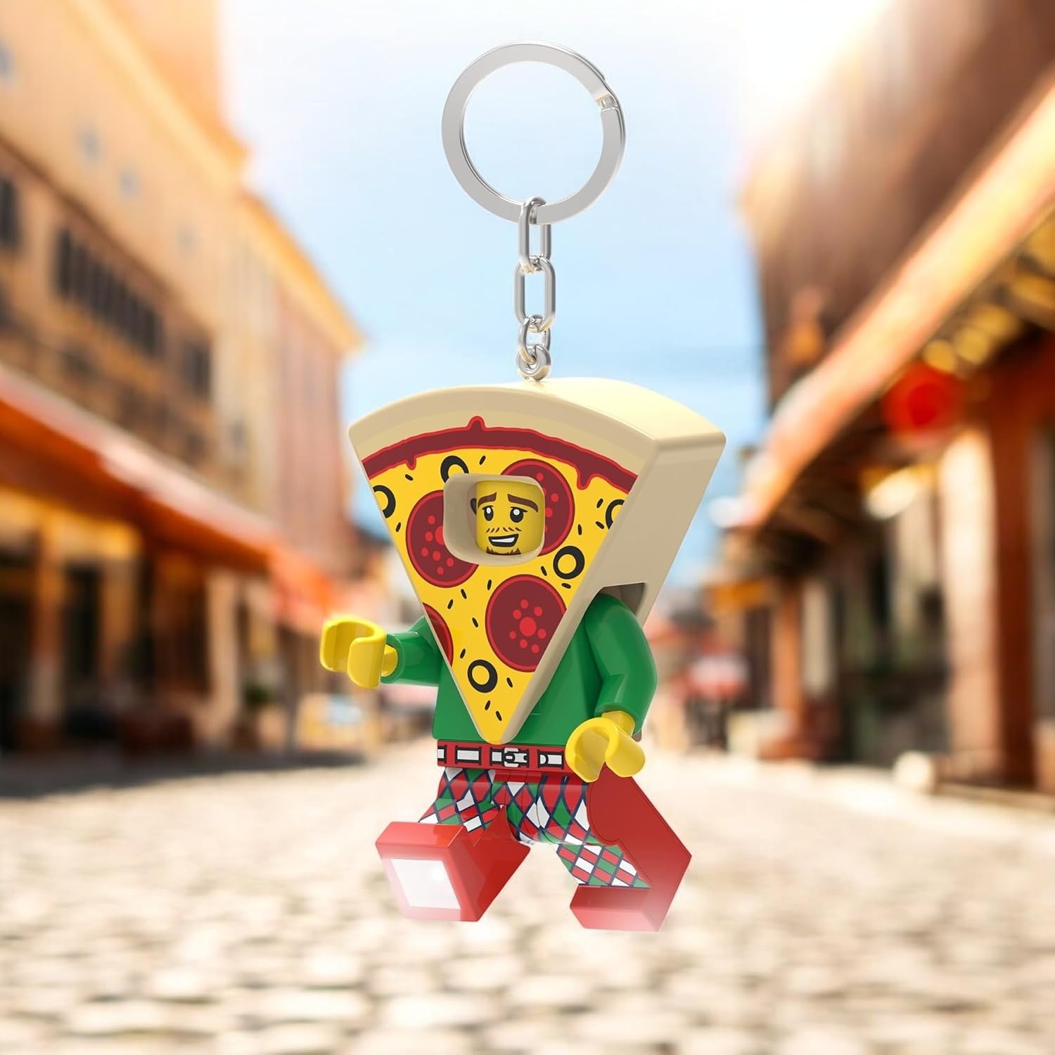 image:imageLEGO Keychain Light Pizza Costume Guy KE176H Large 3 Inch Tall Bag charm with LED light