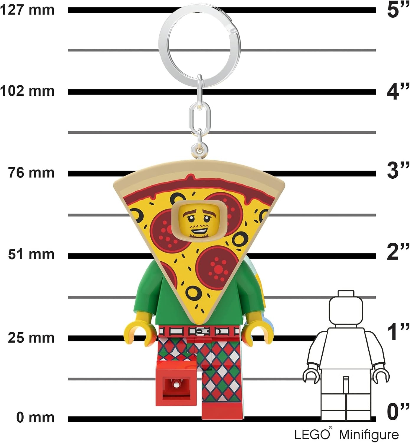 image:imageLEGO Keychain Light Pizza Costume Guy KE176H Large 3 Inch Tall Bag charm with LED light