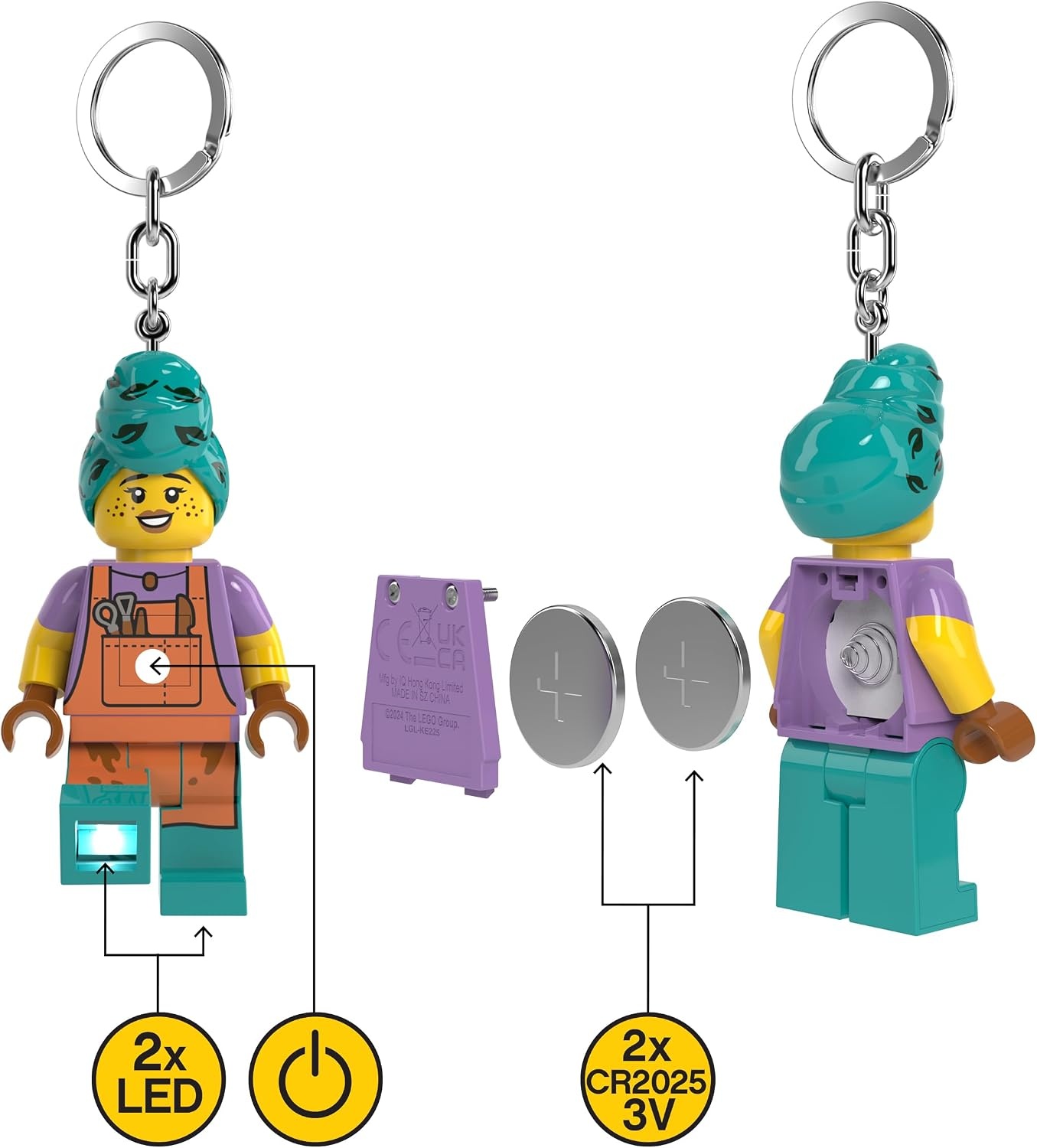 image:imageLEGO Keychain Light Pottery Girl KE225H Extra Large 3 Inch Tall