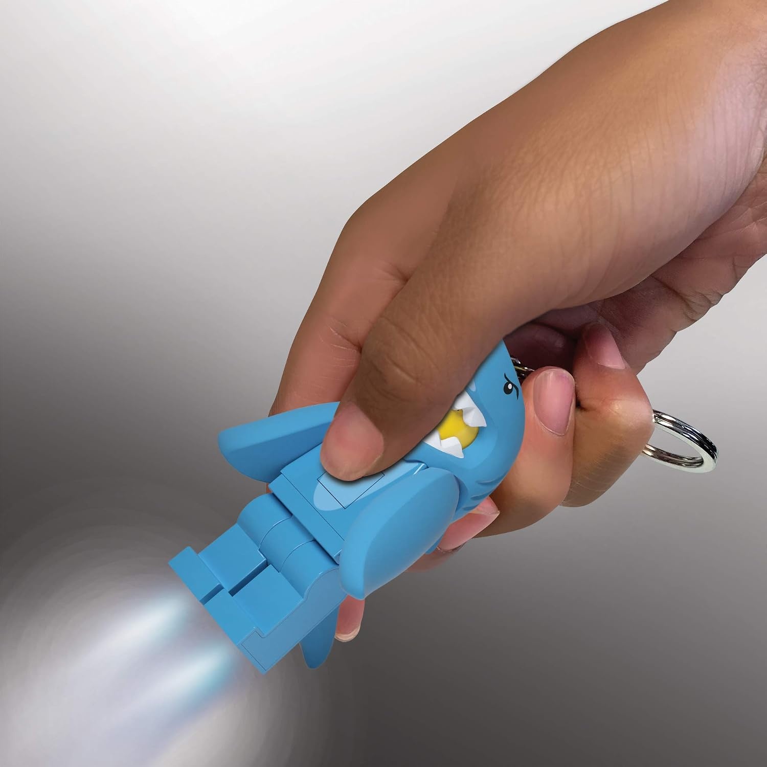 image:imageLEGO Keychain Light Shark Suit Guy KE155H ExtraLarge 3 Inch Tall LED Lights ExtraLarge 76mm Tall