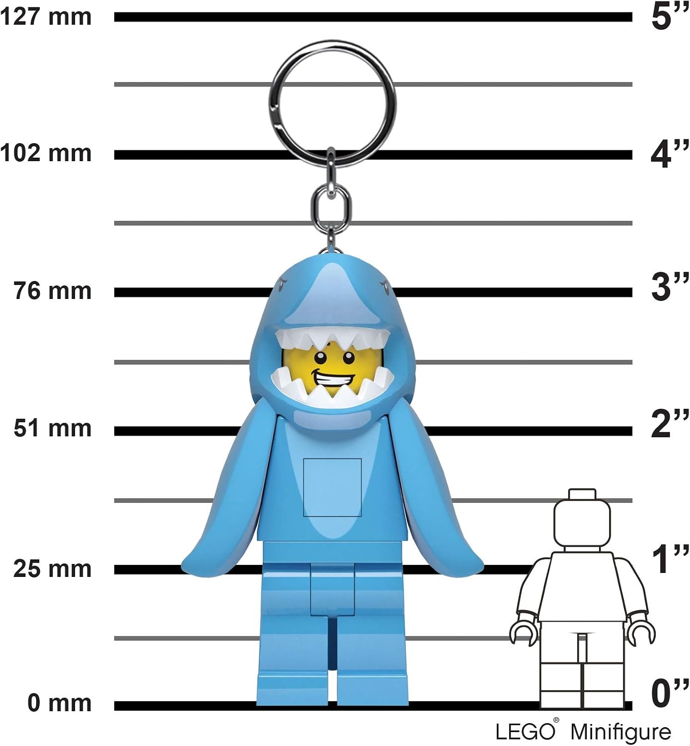 image:imageLEGO Keychain Light Shark Suit Guy KE155H ExtraLarge 3 Inch Tall LED Lights ExtraLarge 76mm Tall