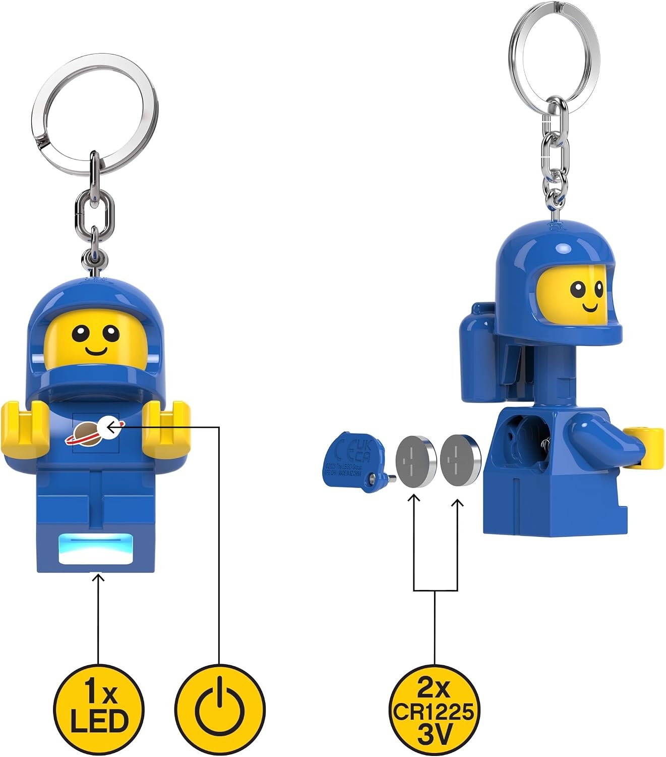 image:imageLEGO Keychain Light Spacebaby KE210H Large 225 Inch Tall Bag charm with LED light