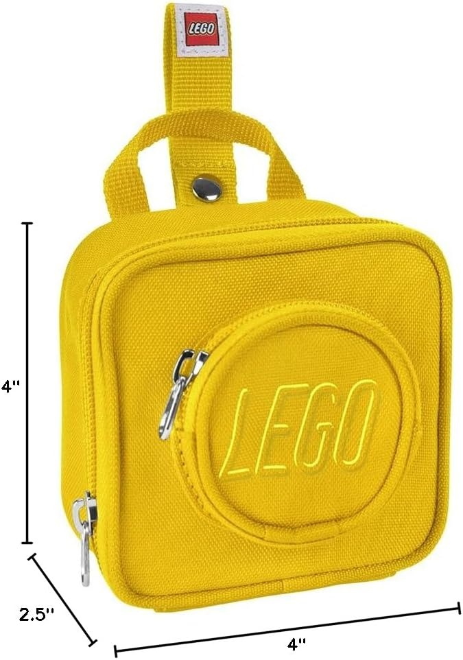 image:imageLEGO Kids Brick Mini Backpack Accessory Pouch with Novelty Backstraps Snaps to Belt or FullSize Backpack Holds Small Items like Keys amp Headphones BlackYellow