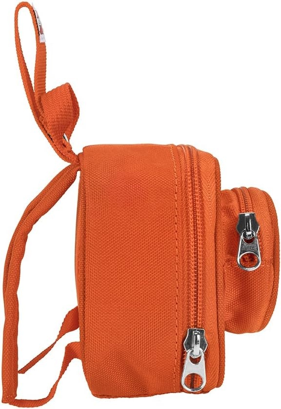 image:imageLEGO Kids Brick Mini Backpack Accessory Pouch with Novelty Backstraps Snaps to Belt or FullSize Backpack Holds Small Items like Keys amp Headphones BlackOrange