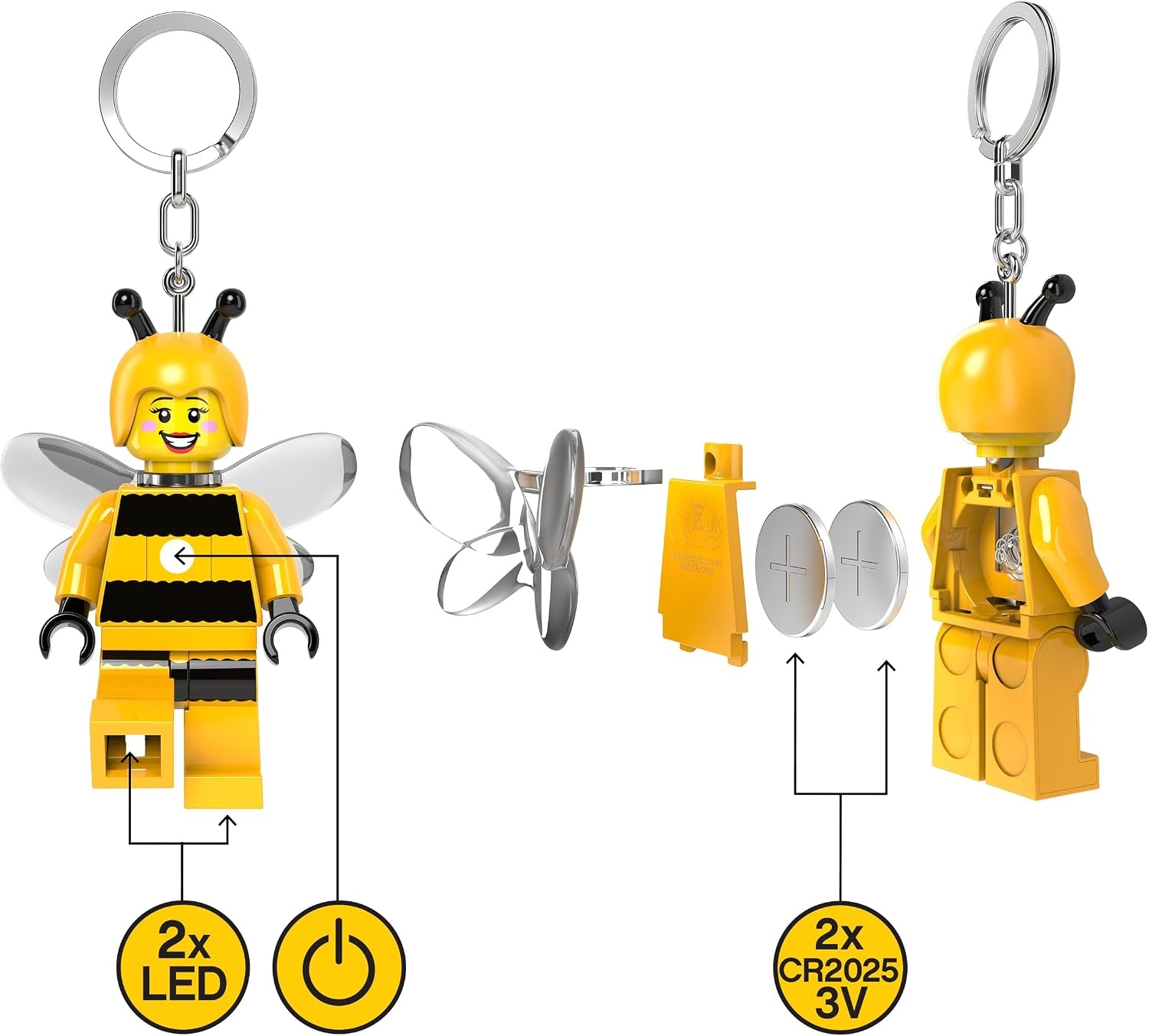 image:imageLEGO Large 3 Inch Tall Figure Keychain Light Bumblebee Girl KE211H