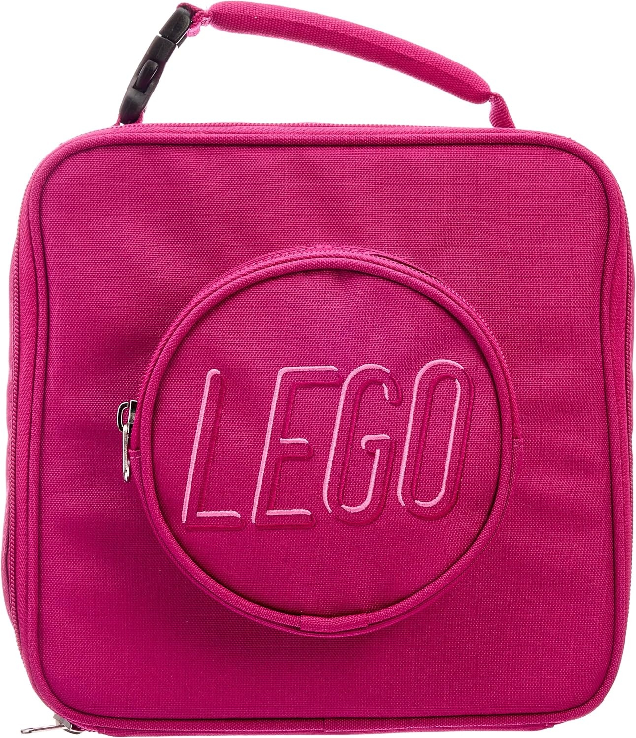 image:imageLEGO Lunch Bag Durable and Insulated with Mesh Pouch and Zip Compartment Perfect for OntheGo Meals Light PinkRed Violet