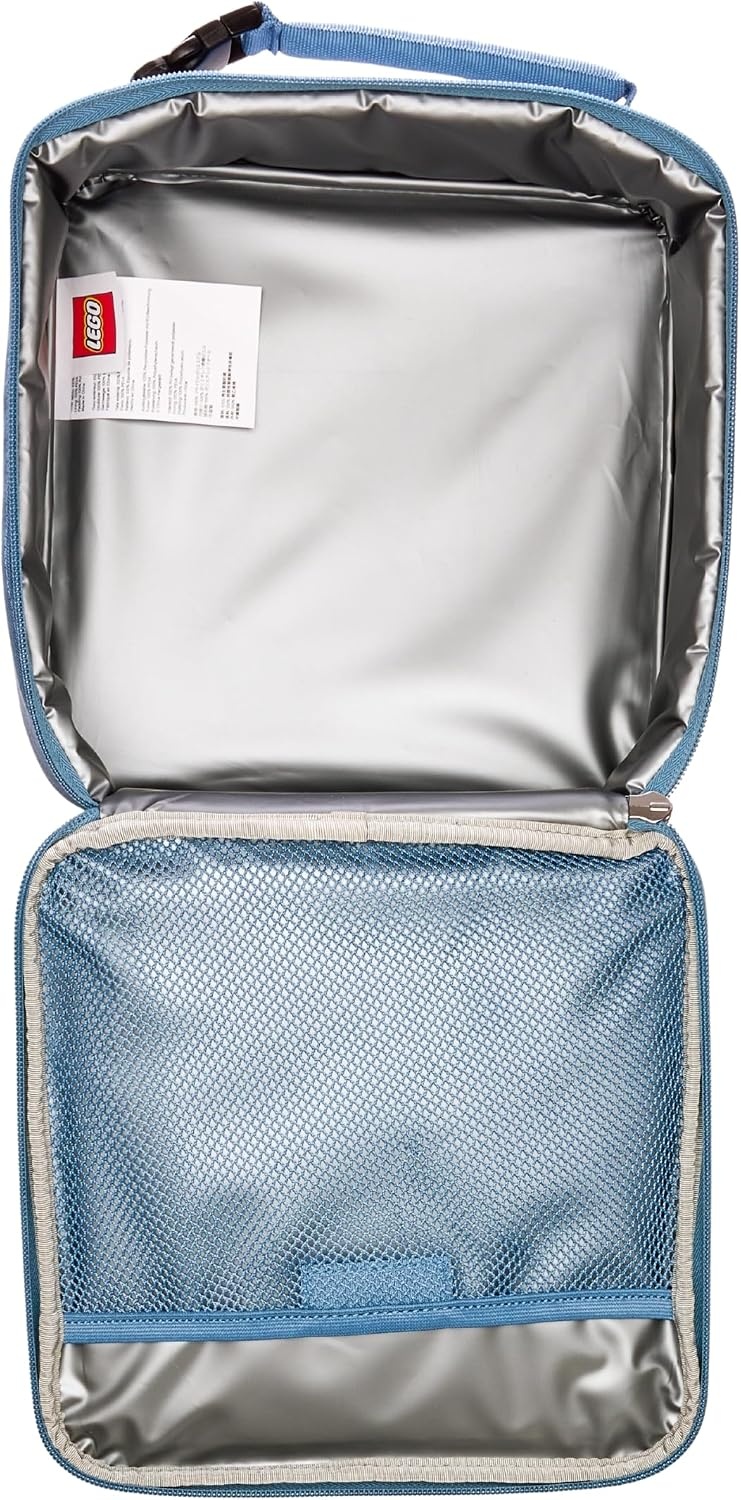 image:imageLEGO Lunch Bag Durable and Insulated with Mesh Pouch and Zip Compartment Perfect for OntheGo Meals Light PinkSand Blue